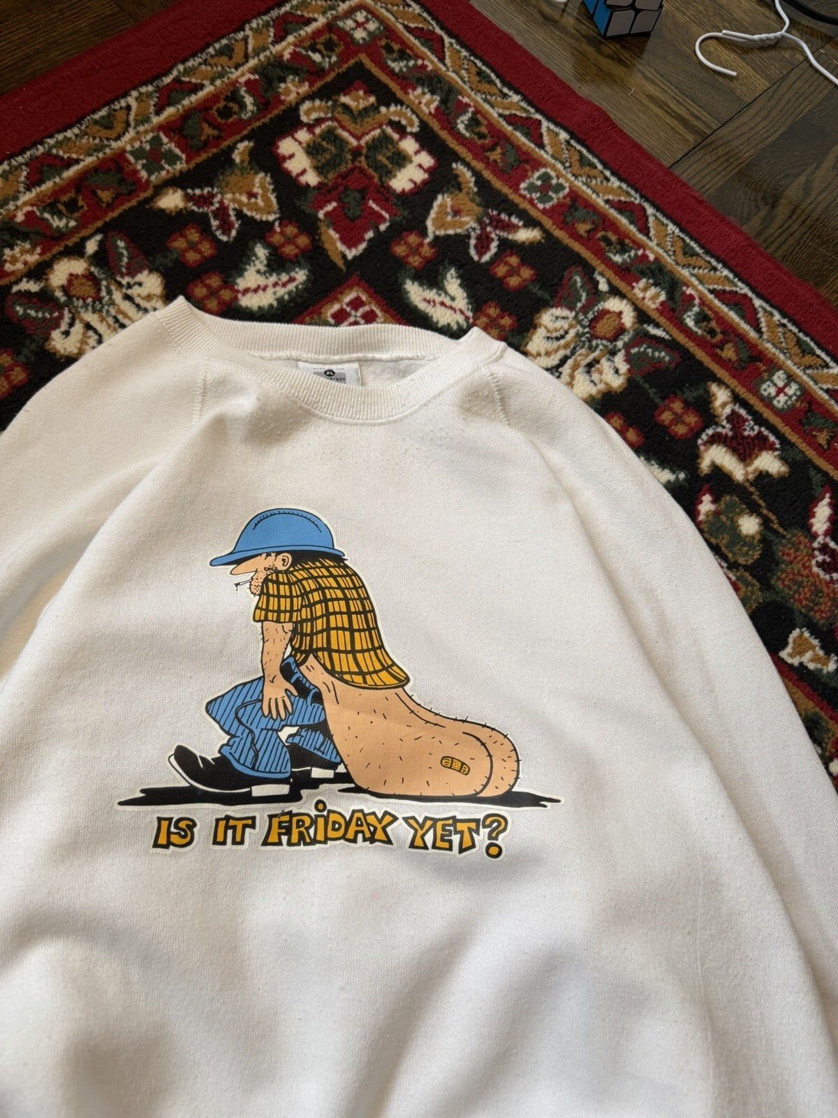 Vintage 80s Lee Midweight "Is it friday Yet?" Dragging Ass Tourist Sweatshirt