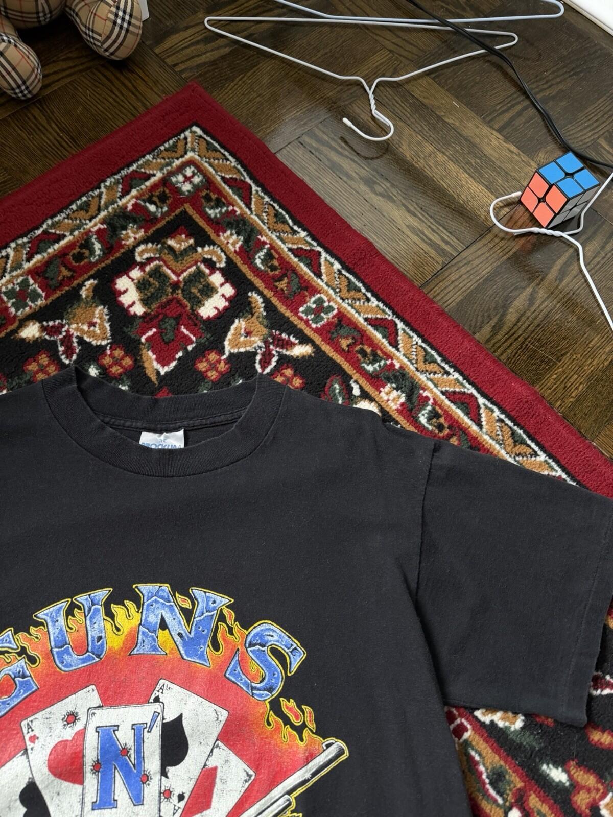 90s Guns N Roses Tshirt "Use Your Illusion Deck Cards" Single Stitch Tee 1991 L