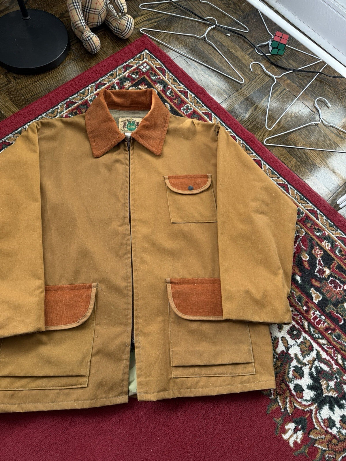Vintage Ideal 1977 Fishing Jacket Outdoor Hunting Large Made In USA 70s 80s 90s
