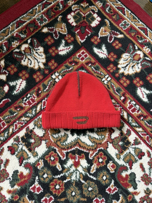 Y2K Vintage Diesel Toque Beanie Hat Red Color Embroidered Logo Size 2