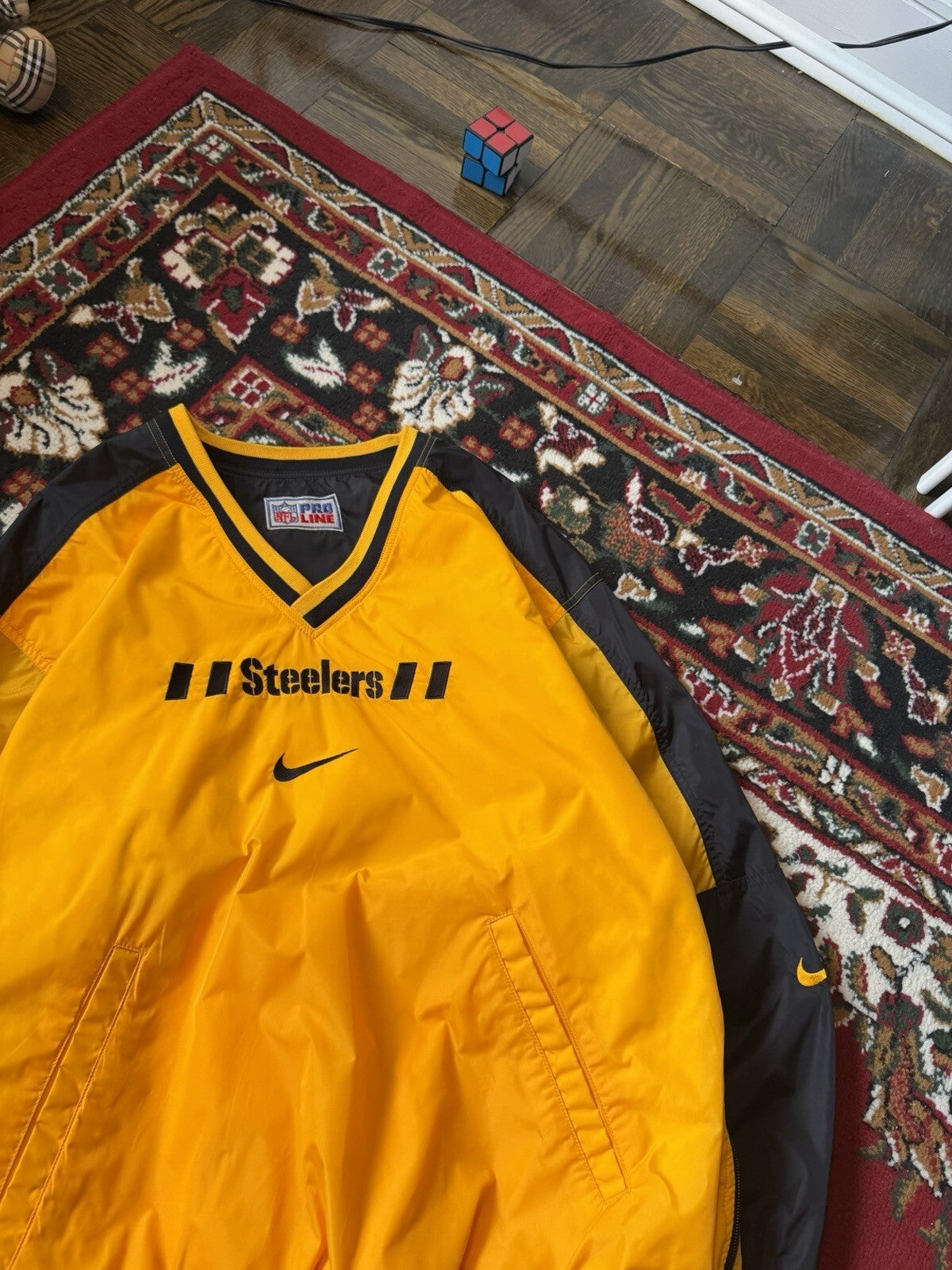 Vintage 90s Nike Steelers Reversible NFL Nylon Sweatshirt Jacket XL