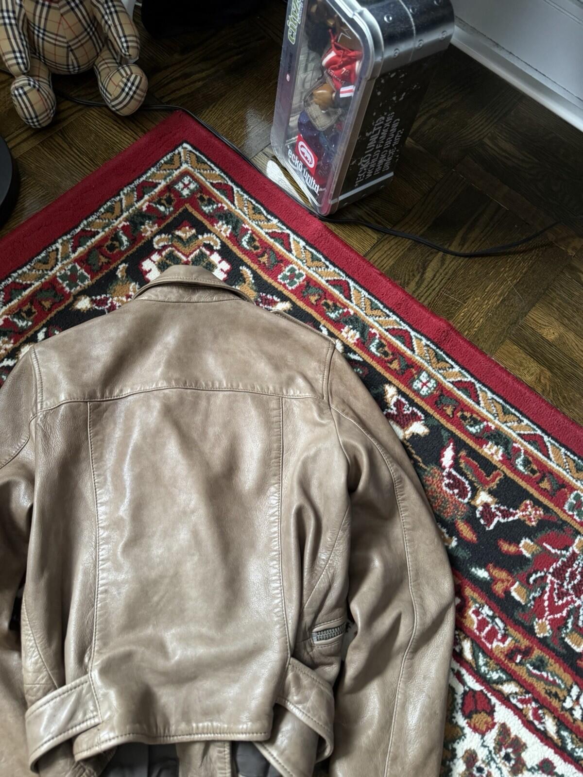 ALLSAINTS Wyatt Lambskin Leather Biker Jacket - Brown - 6 US