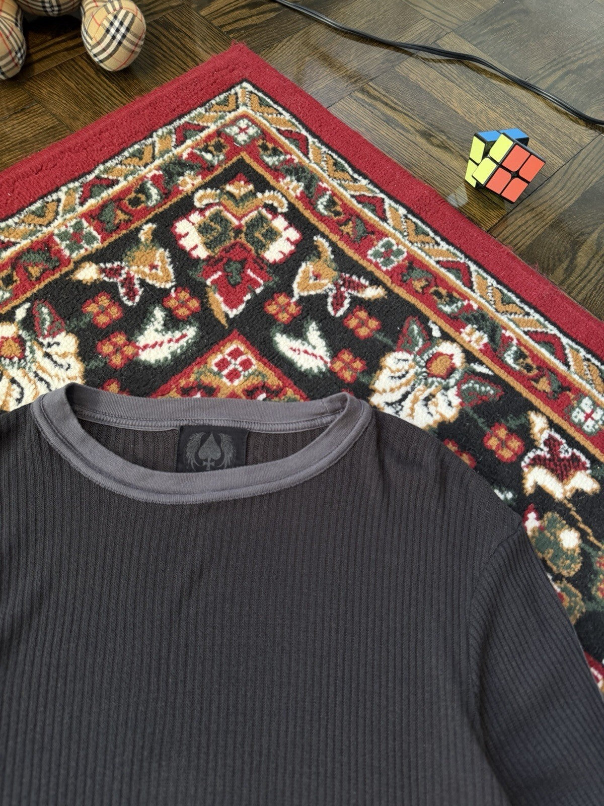 Salvage Sweatshirt Mens Medium Gray Sweater Grunge Y2K Hand Crafted in LA