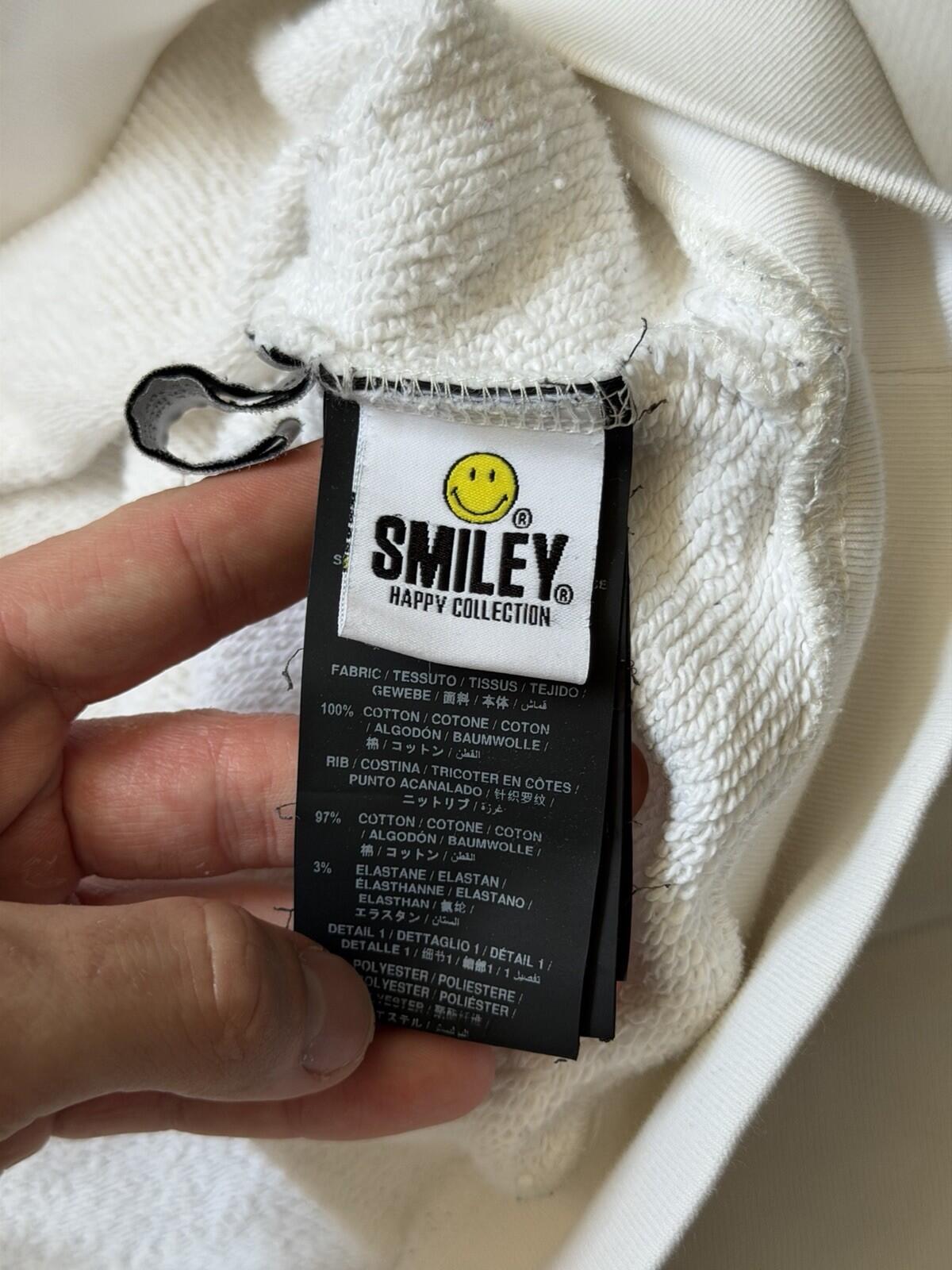 Palm Angels x Smiley Happy Collection Cream White Embroidered Oversized Hoodie S