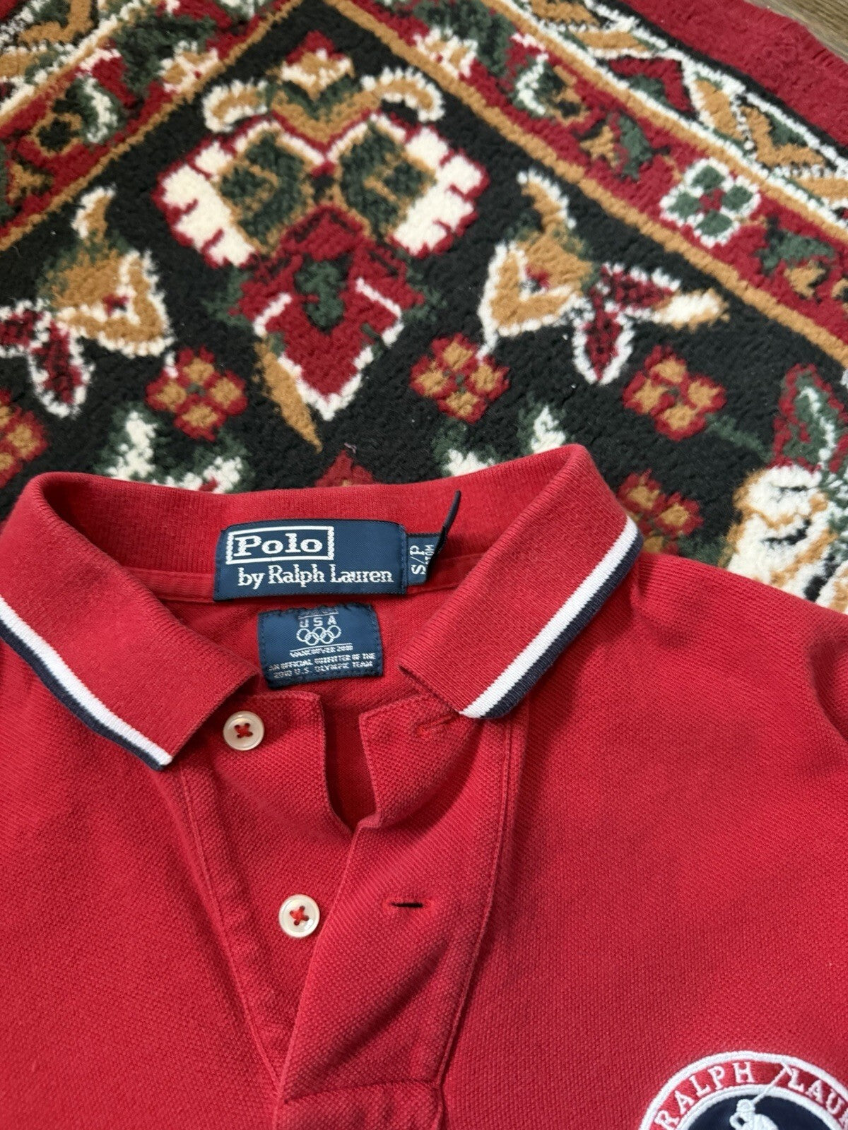 Polo Ralph Lauren Shirt Size S Custom Fit Red Team USA Vancouver Olympic 2010Y2K