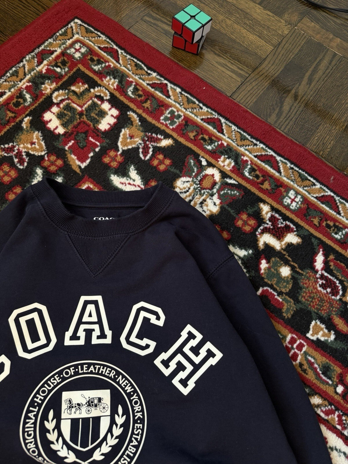 Coach Varsity Crewneck Sweatshirt Men’s Size XS Navy
