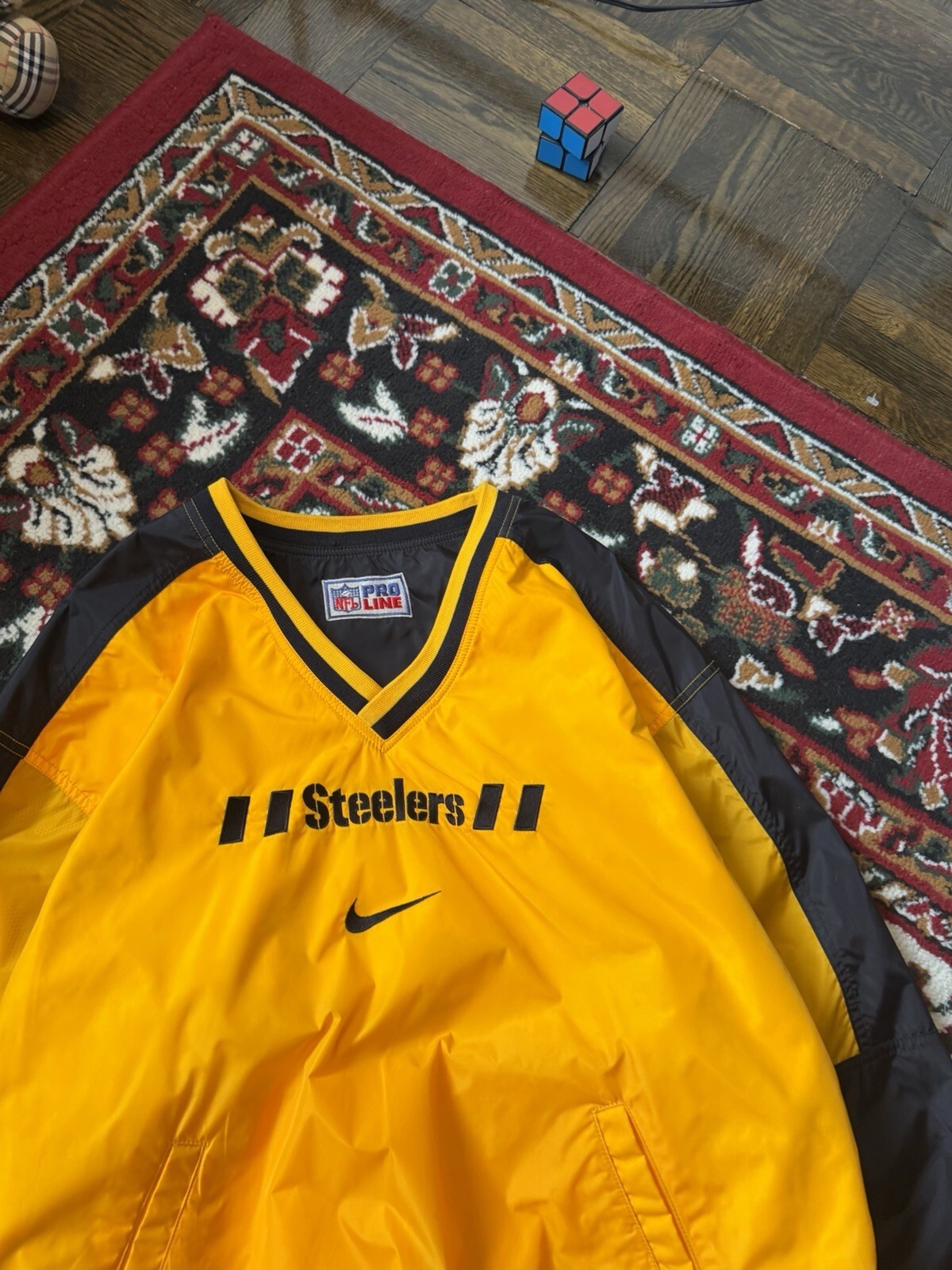 Vintage 90s Nike Steelers Reversible NFL Nylon Sweatshirt Jacket XL