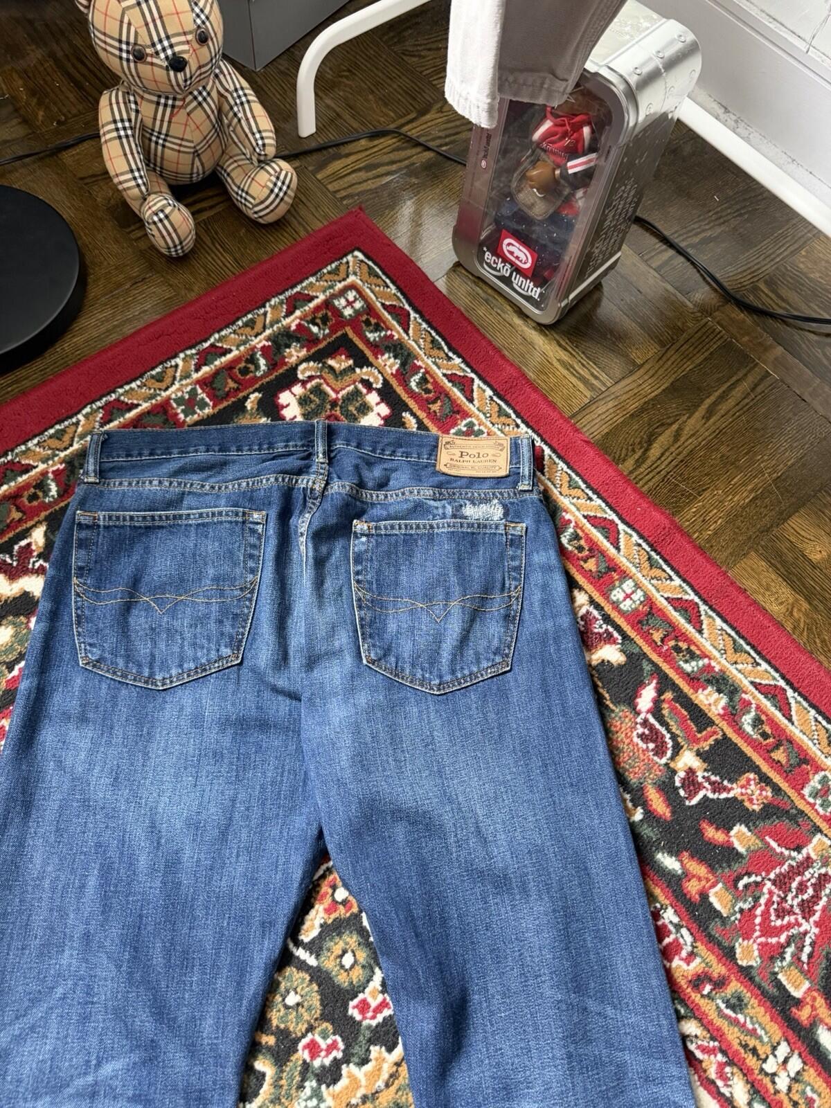 Ralph Lauren Polo Sashiko Repaired Patchwork Jeans Blue Size 34/32 Denim Pants