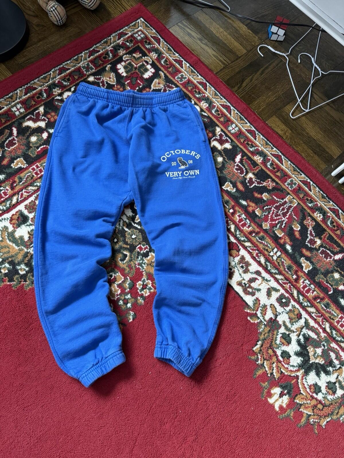 October’s Very Own Collegiate Blue Sweatpants Size S OVO Drake