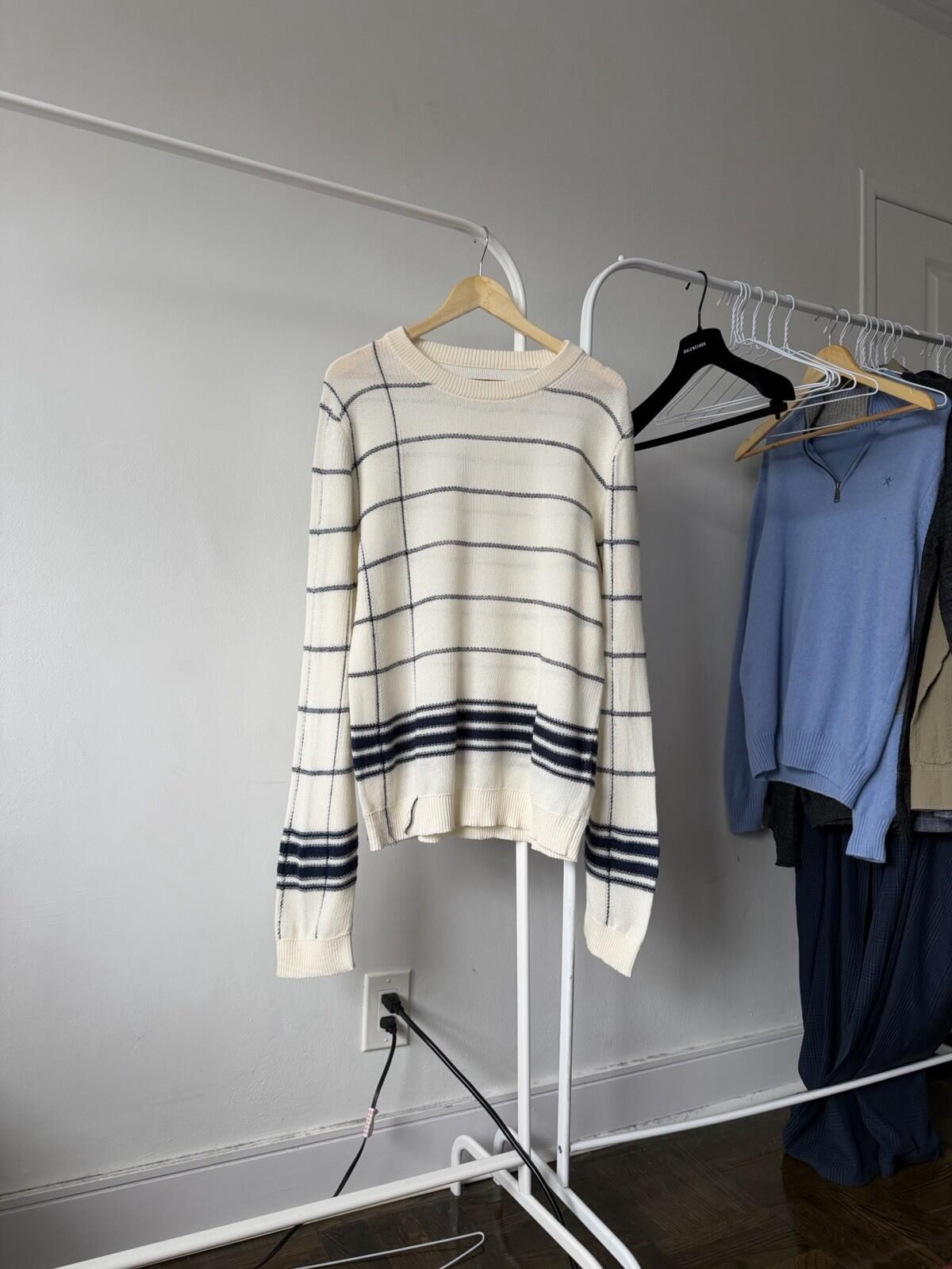 Maison Martin Margiela Oversized Striped Knit Sweater Wool Blend