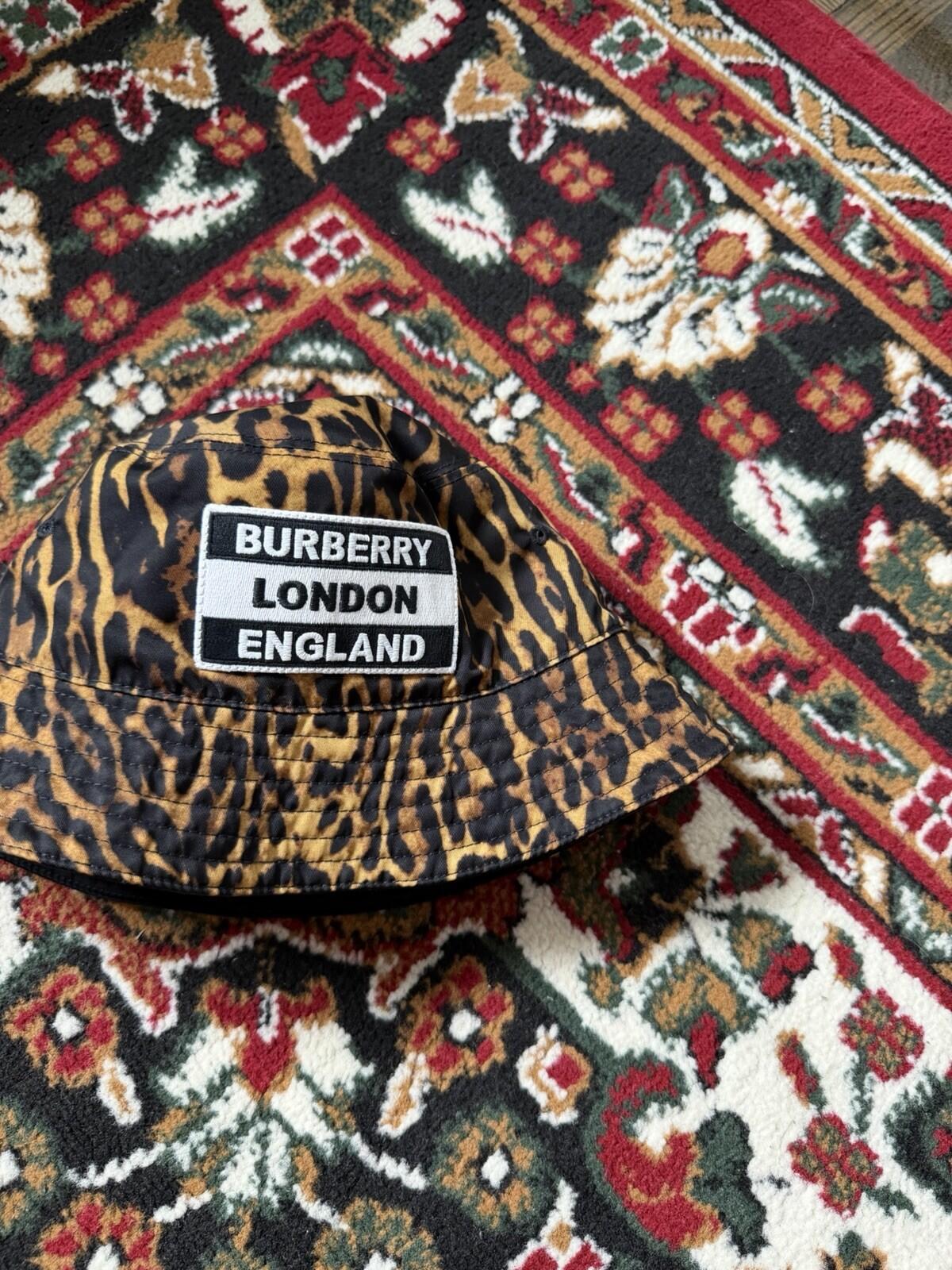 Burberry Leopard Pattern Bucket Hat Brown Black Polyamide