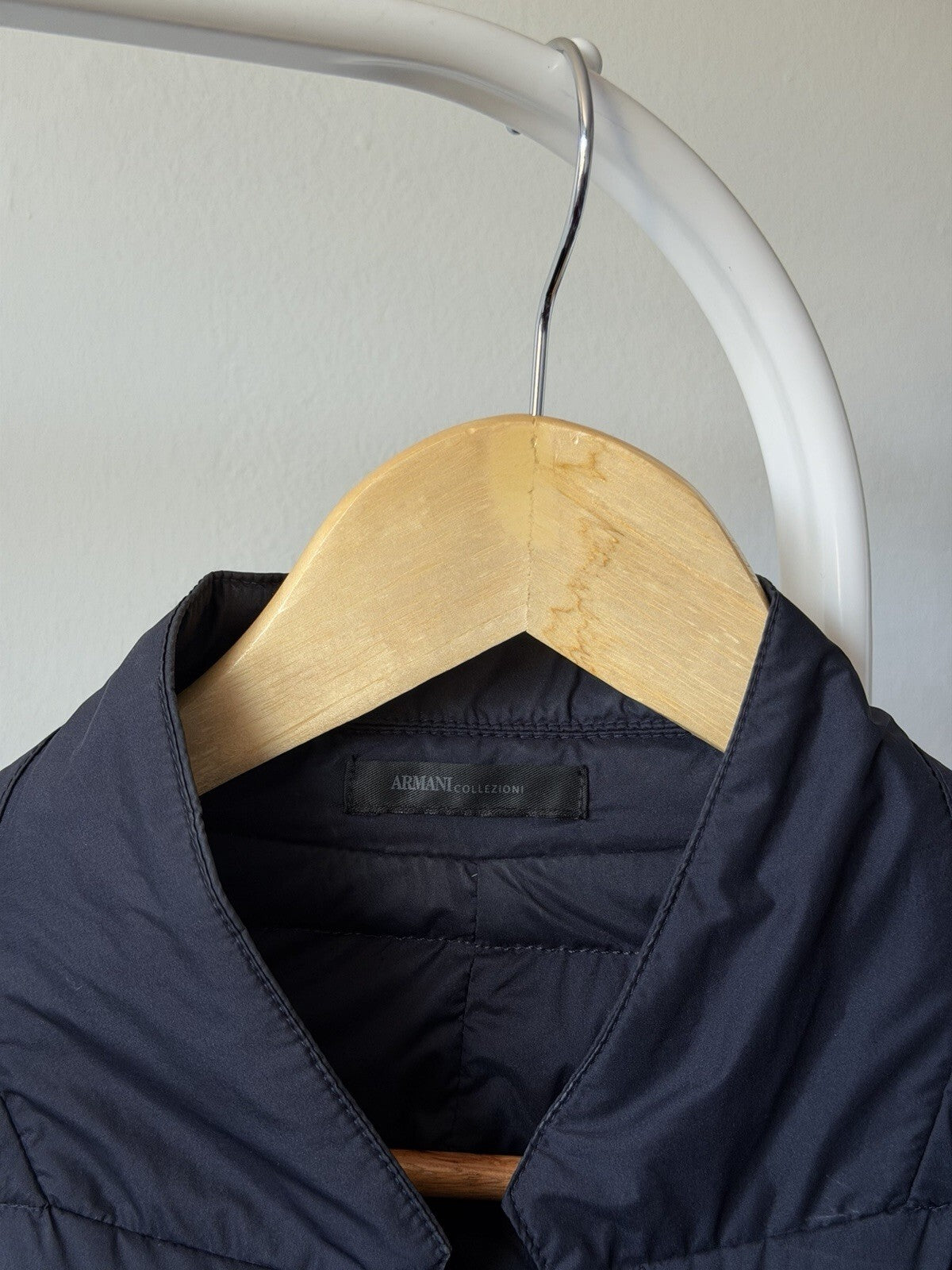 Armani Collezioni Black Mao Neck Down Quilted Jacket