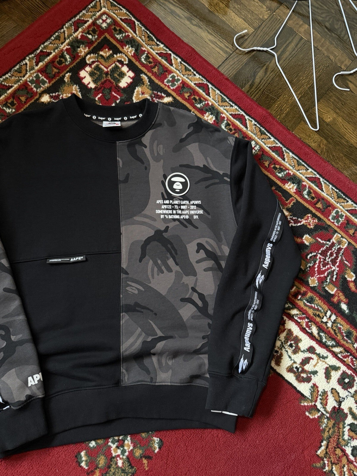 Aape By Abathing Ape Universe Camo Black Sweater Size S Sweatshirt Bape