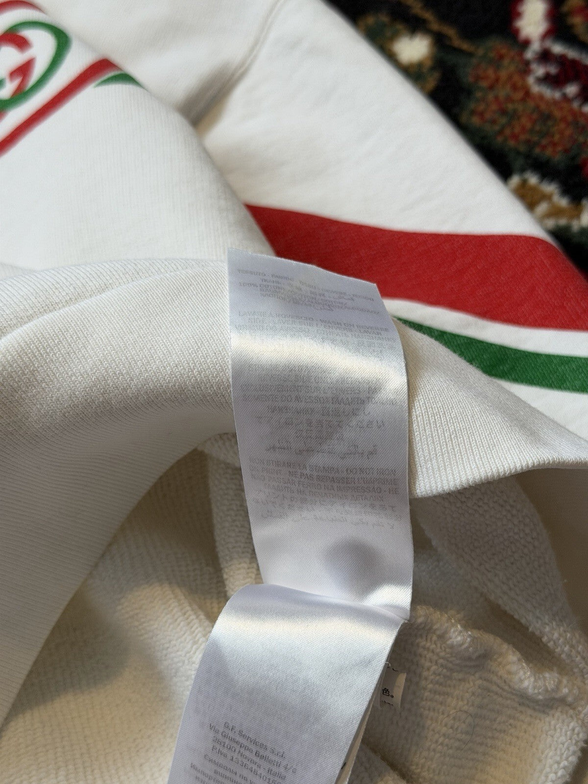 Gucci Interlocking G Sweatshirt Size S Beige Red Green Mens
