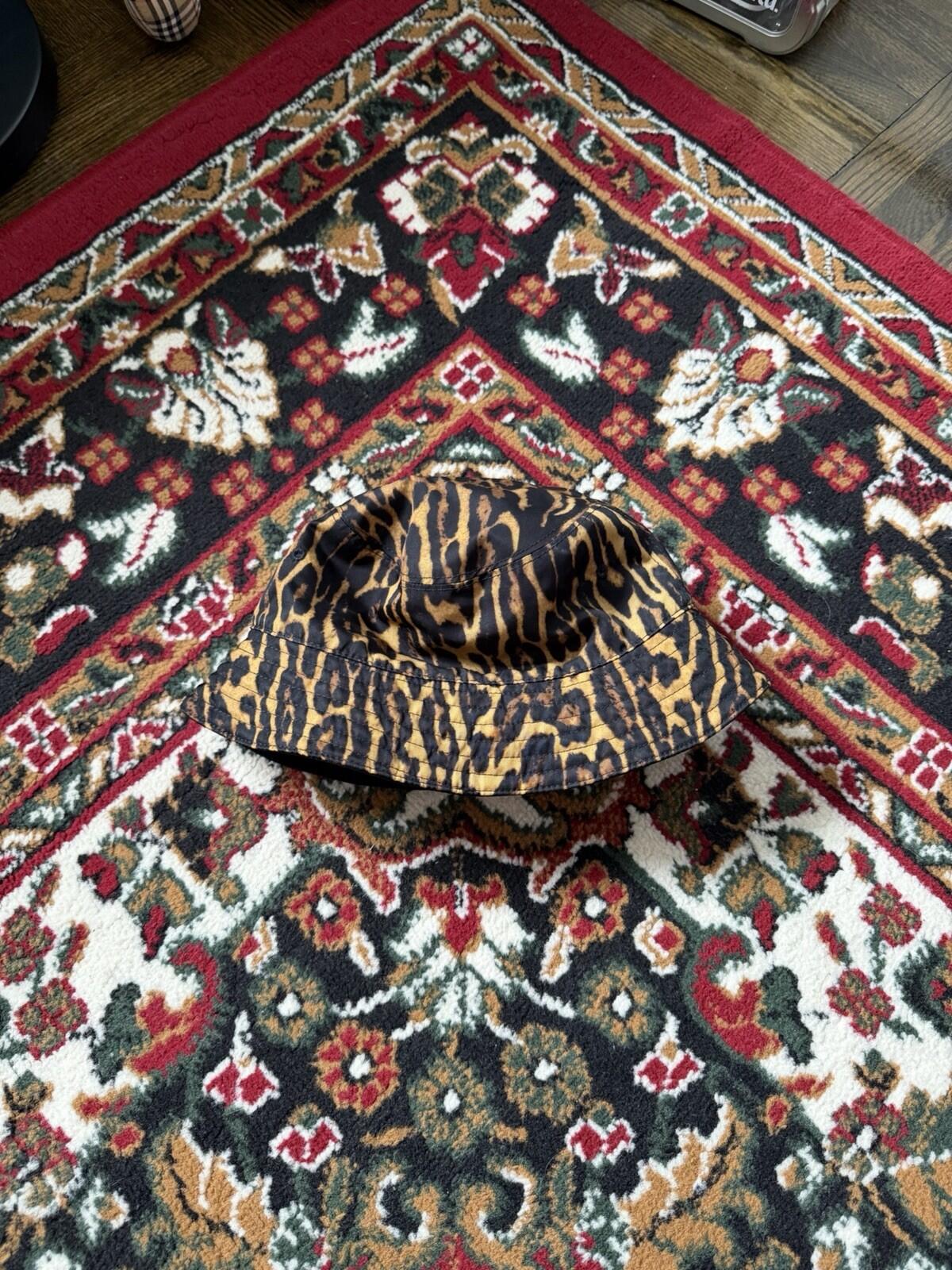 Burberry Leopard Pattern Bucket Hat Brown Black Polyamide