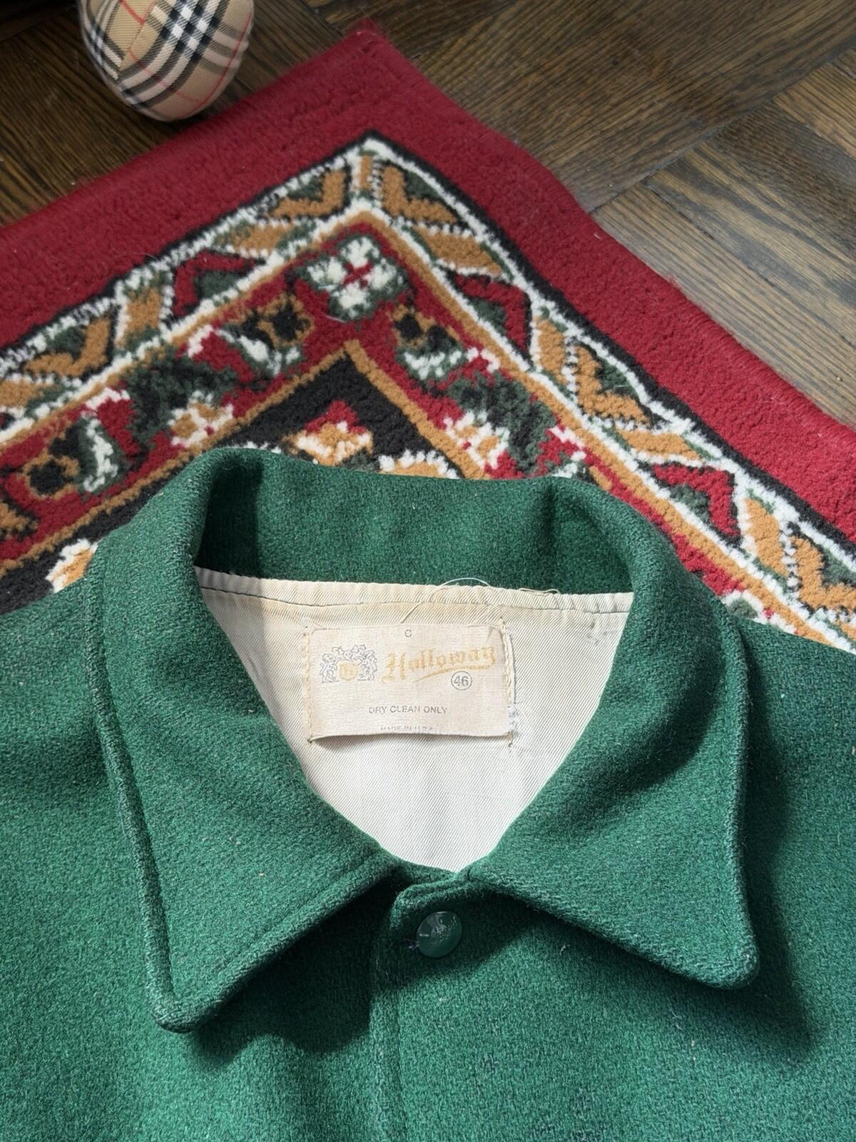 70s Holloway Vintage Varsity Jacket Mens Leather Letterman Bomber Coat Size 46