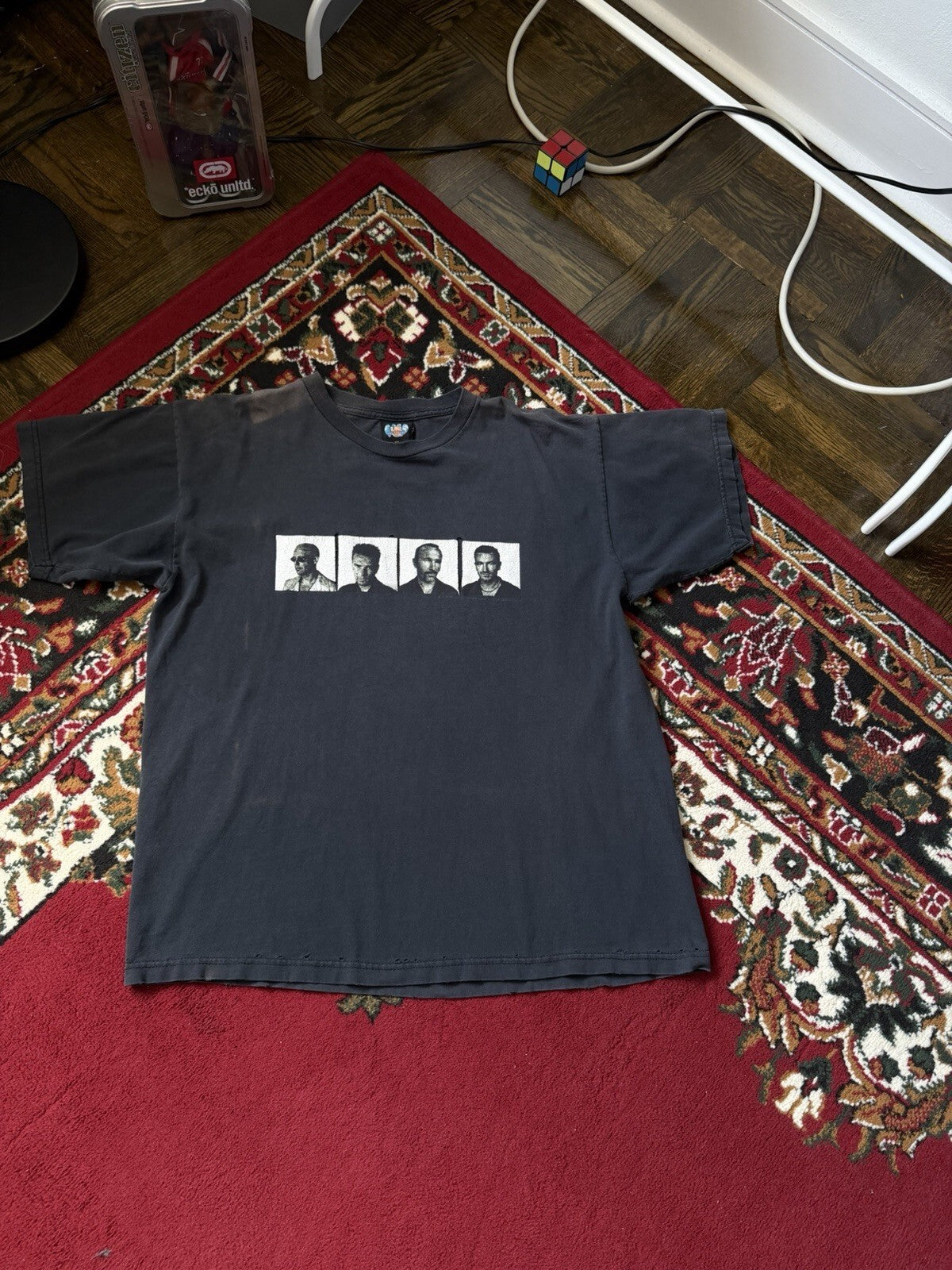 Vintage U2 1997 PopMart Shirt Mens XL Black Tour 97 Rock Band Tee Distressed