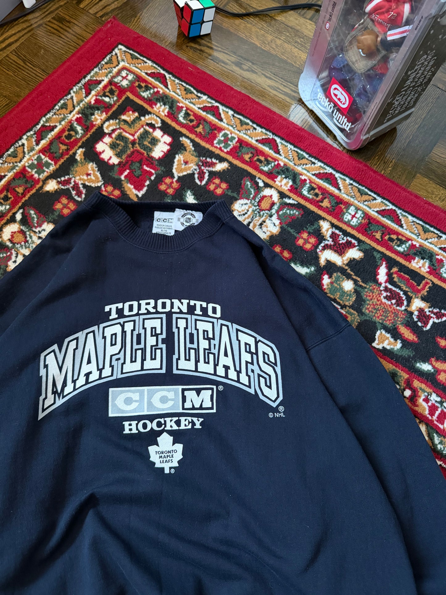 Vintage CCM Toronto Malpe Leafs 90s Navy Blue Sweatshirt