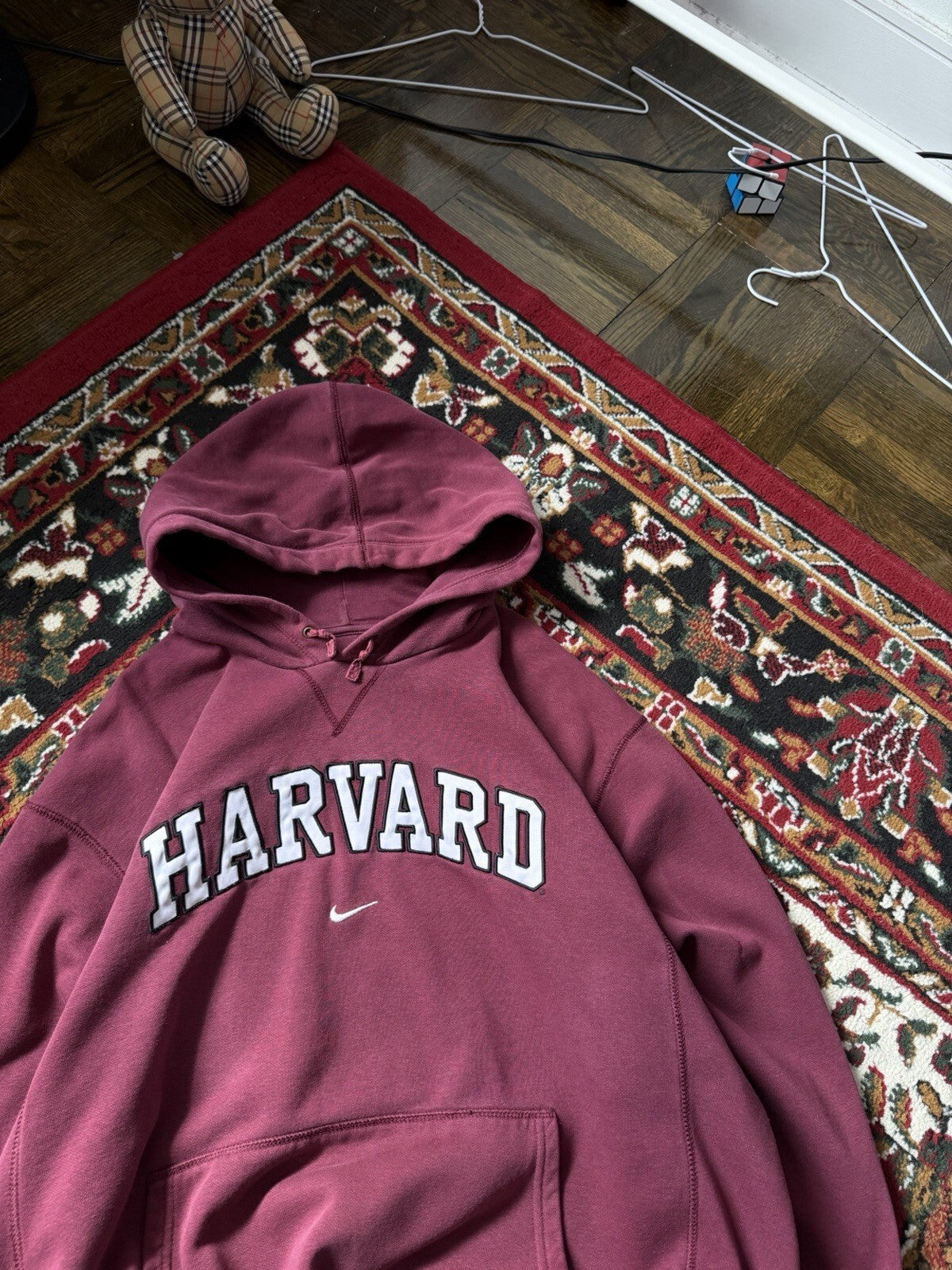 Vtg Nike Harvard University Faded Center Swoosh Sweatshirt XL Boxy Grunge 90sY2K