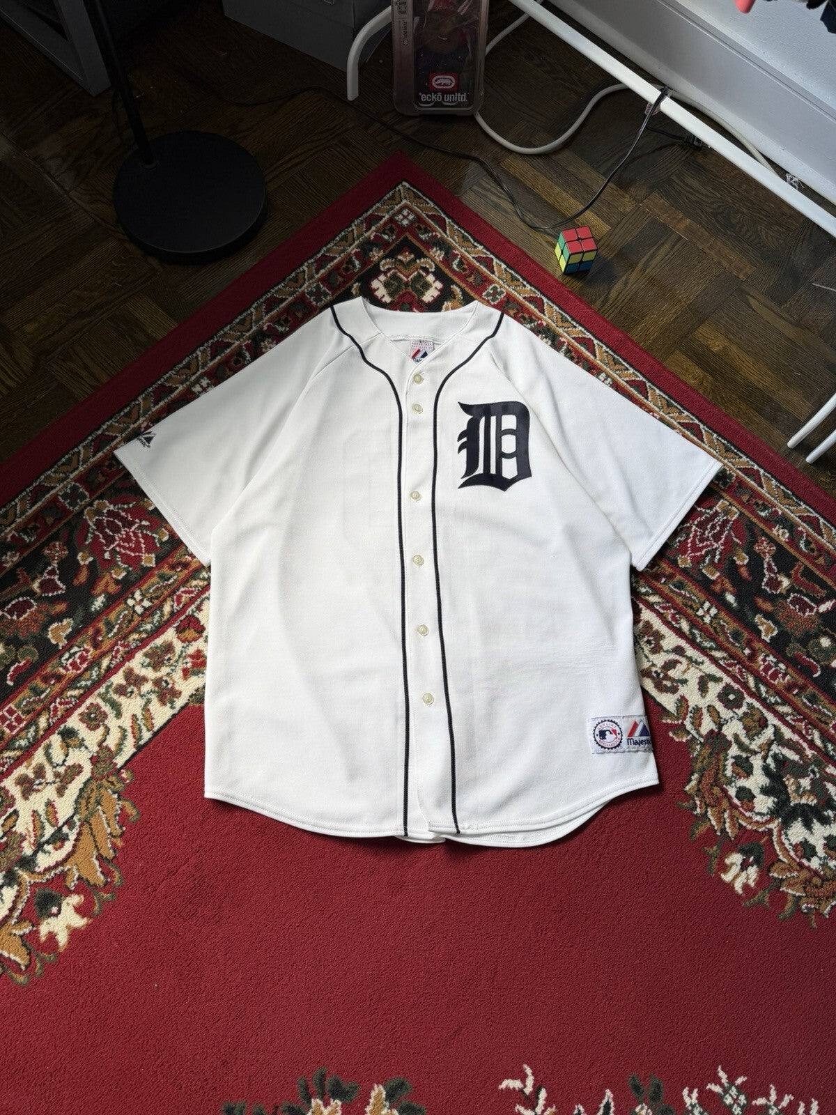 Vintage Majestic Detroit Tigers Baseball Jersey Blank Mens White
