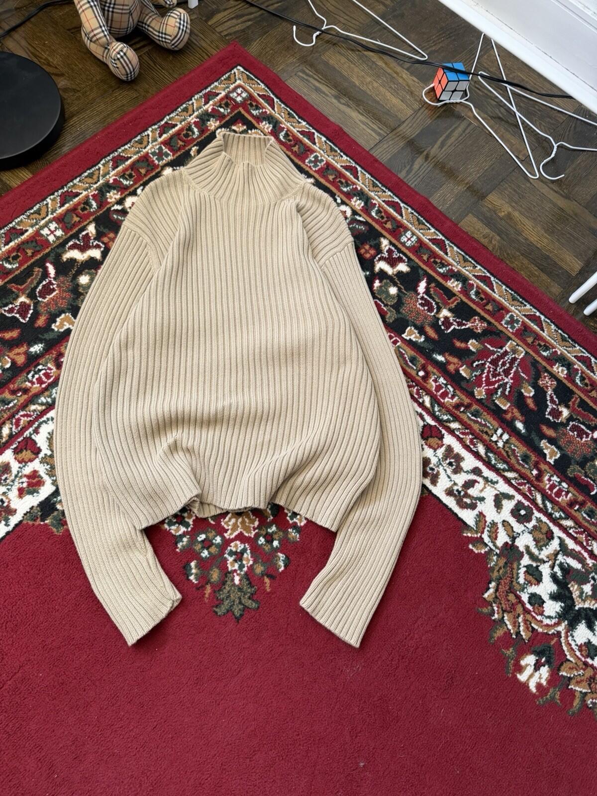 VTG Polo Ralph Lauren Ribbed Sweater Slim Fit Turtleneck Men L Fisherman 90s