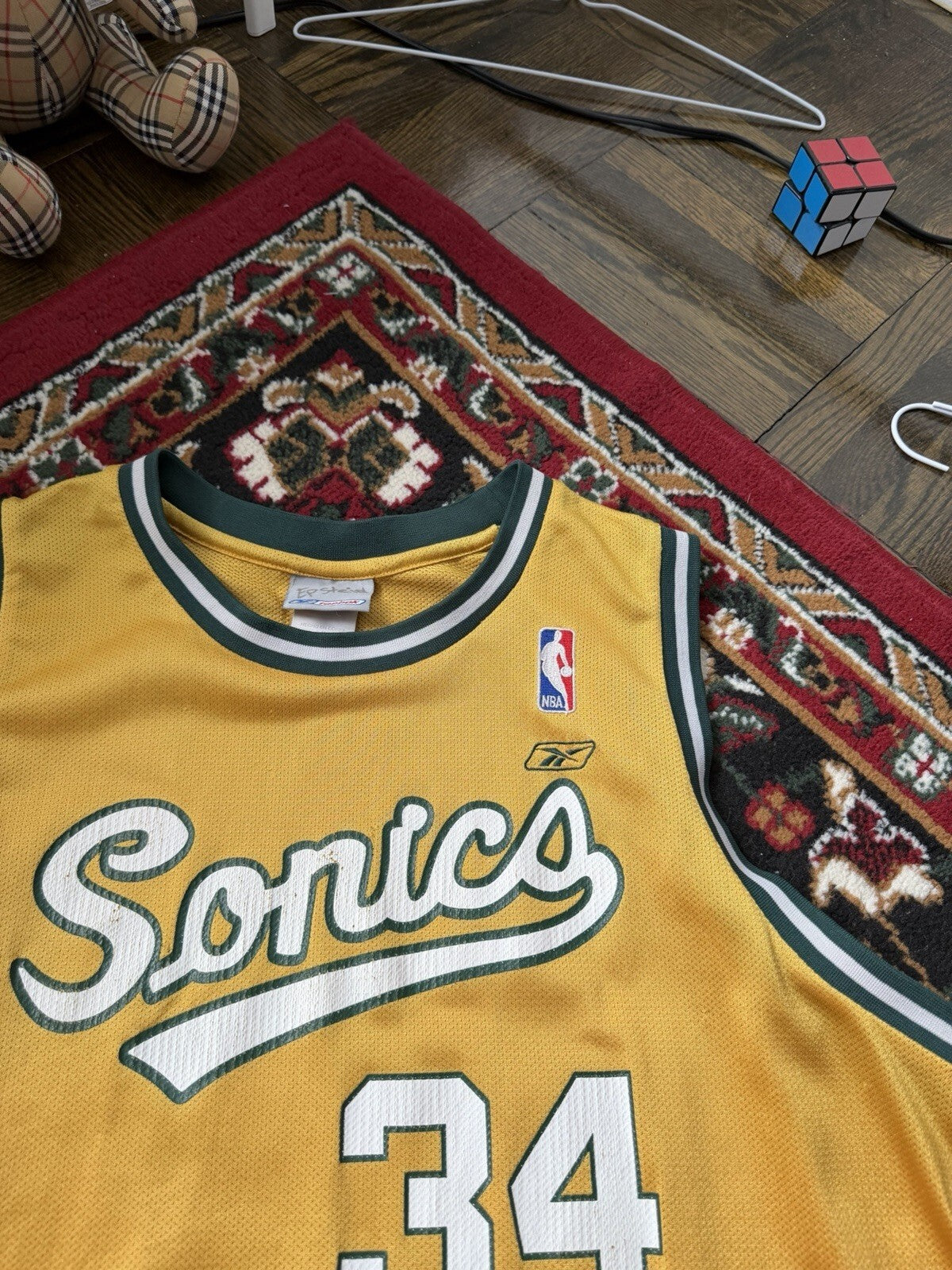 Vintage Reebok Seattle Supersonics Ray Allen #34 HC Jersey NBA Size XL