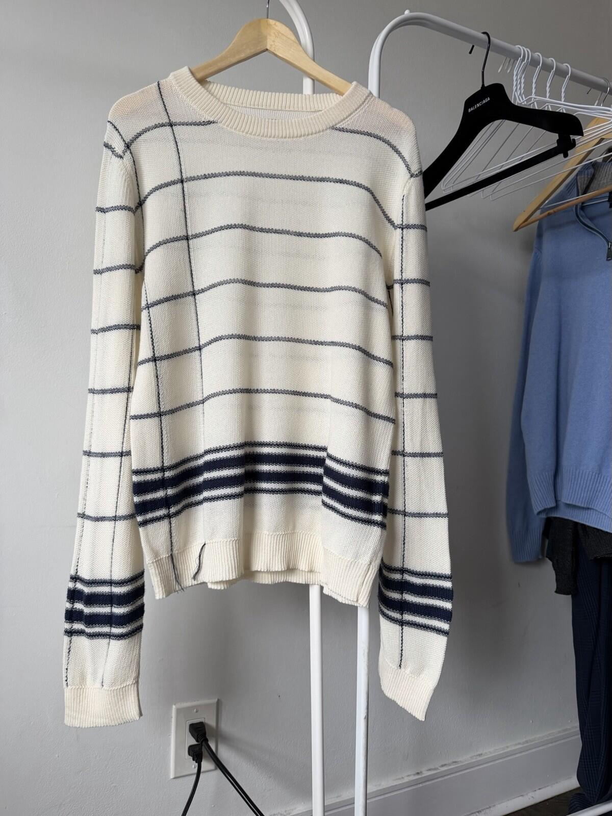 Maison Martin Margiela Oversized Striped Knit Sweater Wool Blend