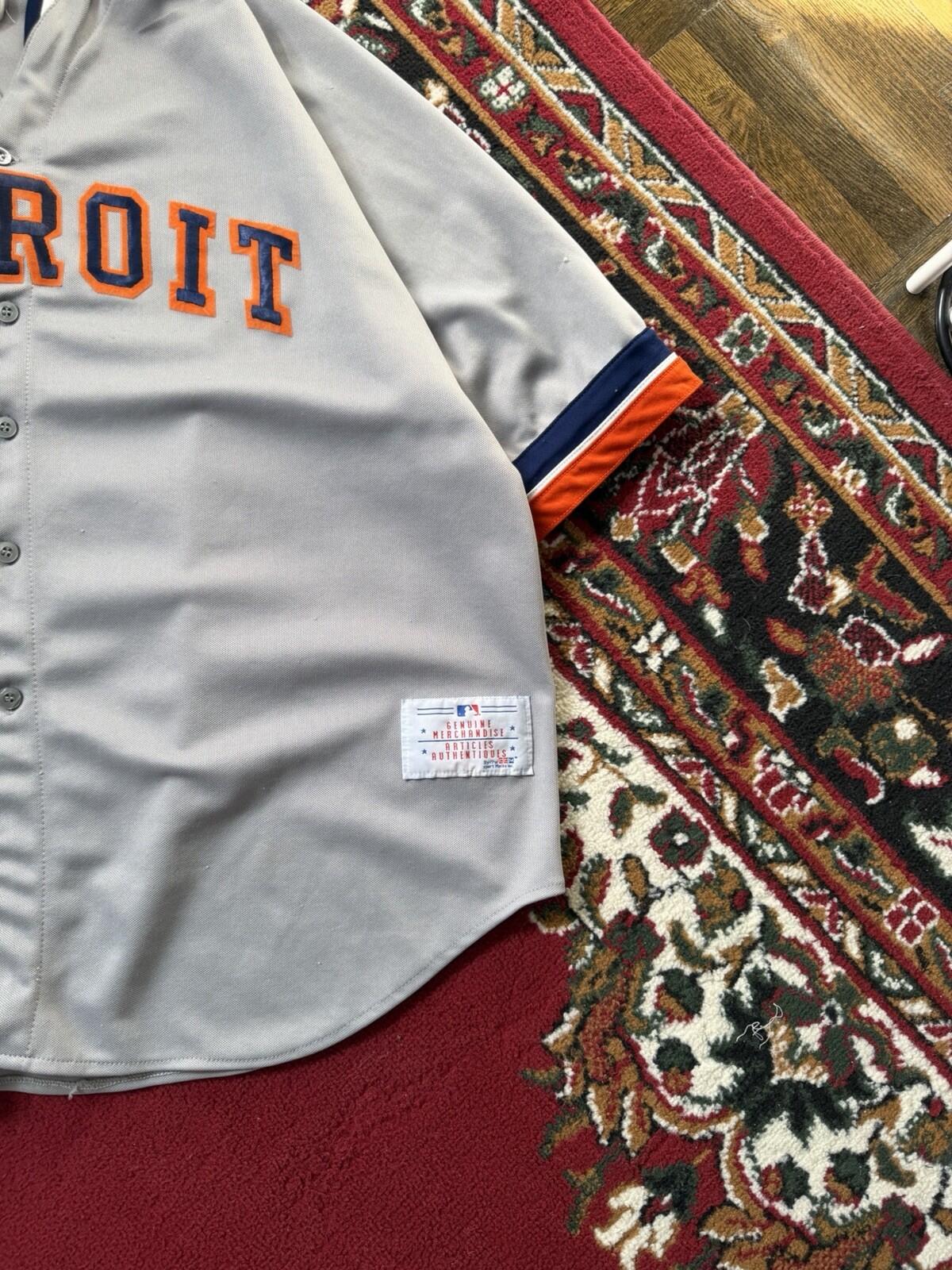 Vintage 80s CCM Detroit Tigers Jersey XXL Gray Road Script MLB Sewn 90s