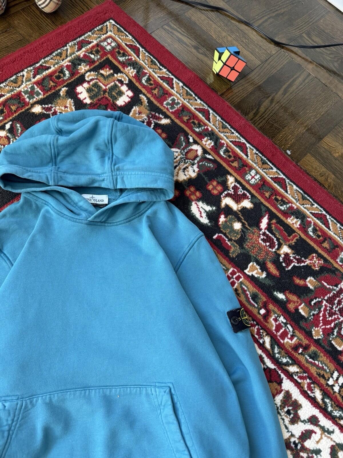 Stone Island Junior Blue Badge Logo Hoodie Authentic