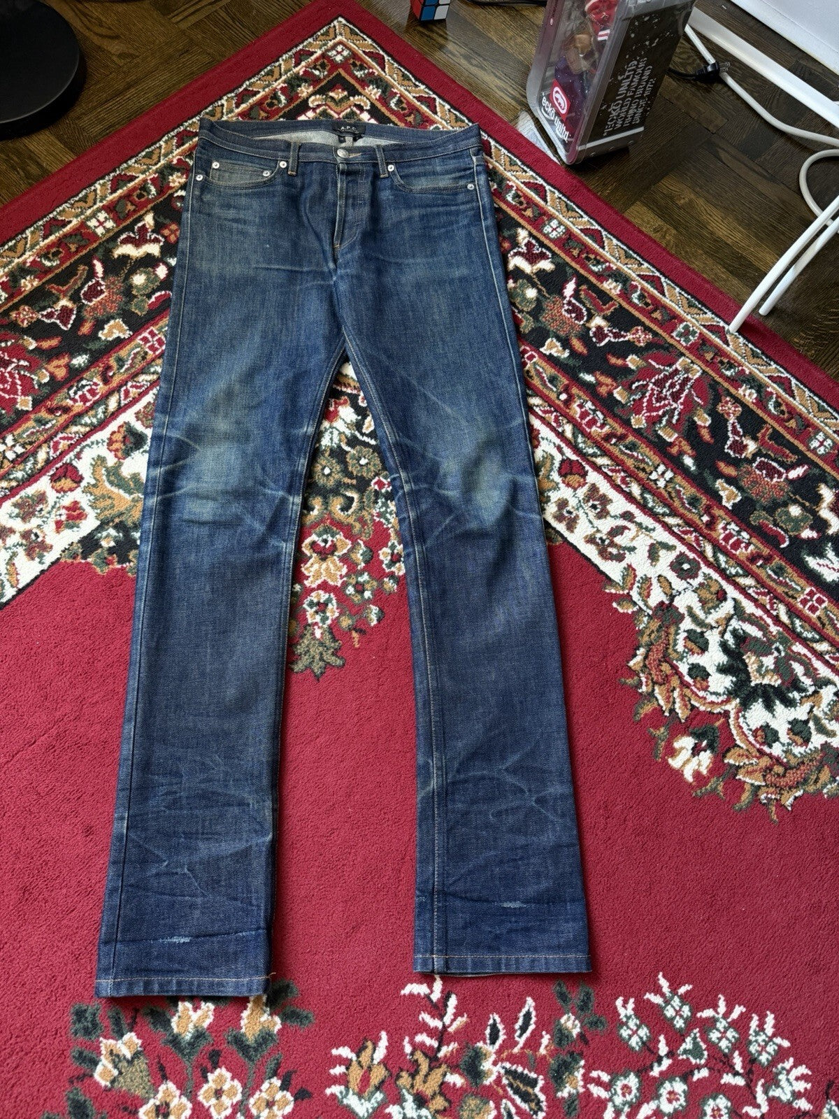 A.P.C. Rue De Fleurus Distressed Paris New Cure Men’s Straight Leg Raw Jeans APC
