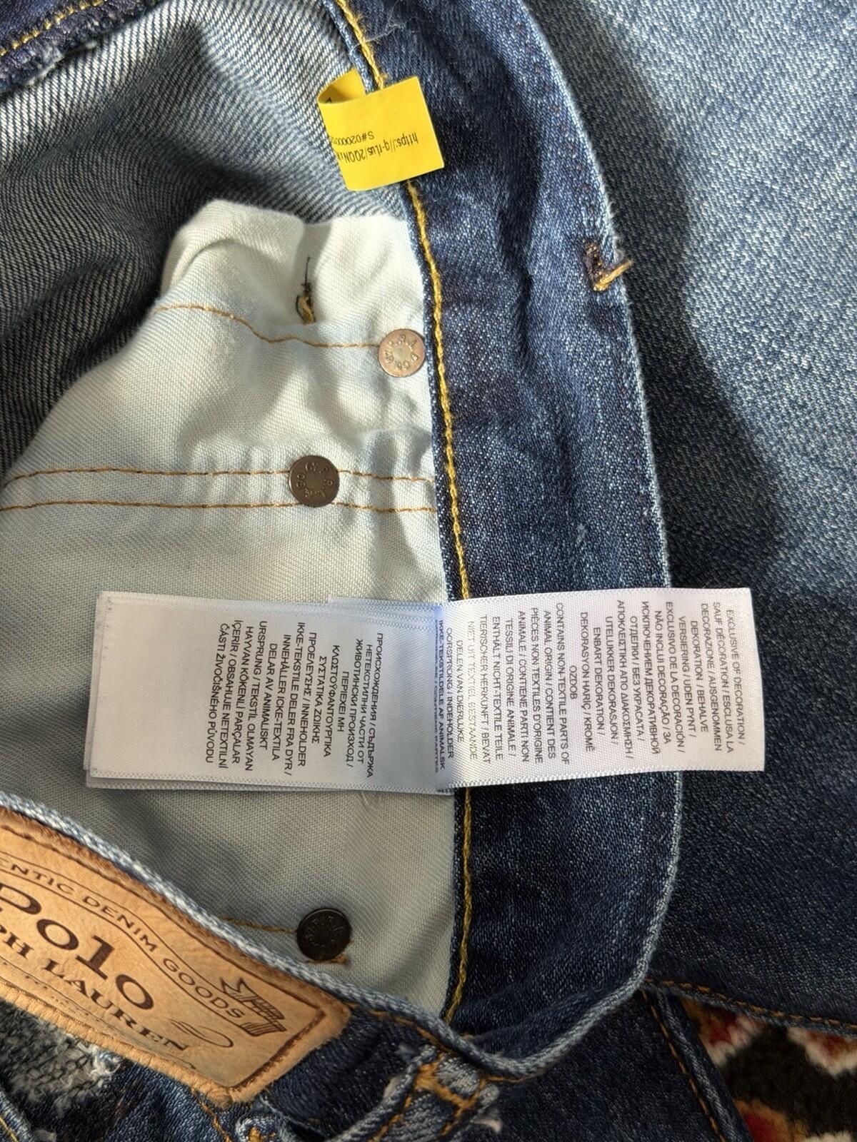 Ralph Lauren Polo Sashiko Repaired Patchwork Jeans Blue Size 34/32 Denim Pants