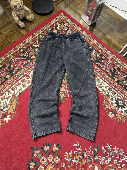 Dime MTL Small Logo Relaxed Straight Sweatpants Navy Size Large
