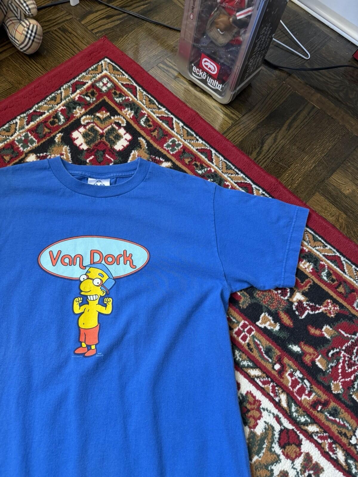 Y2K Vintage The Simpsons "Van Dork" Van Dutch Parody  Vintage Tee 00s 2004 Fox