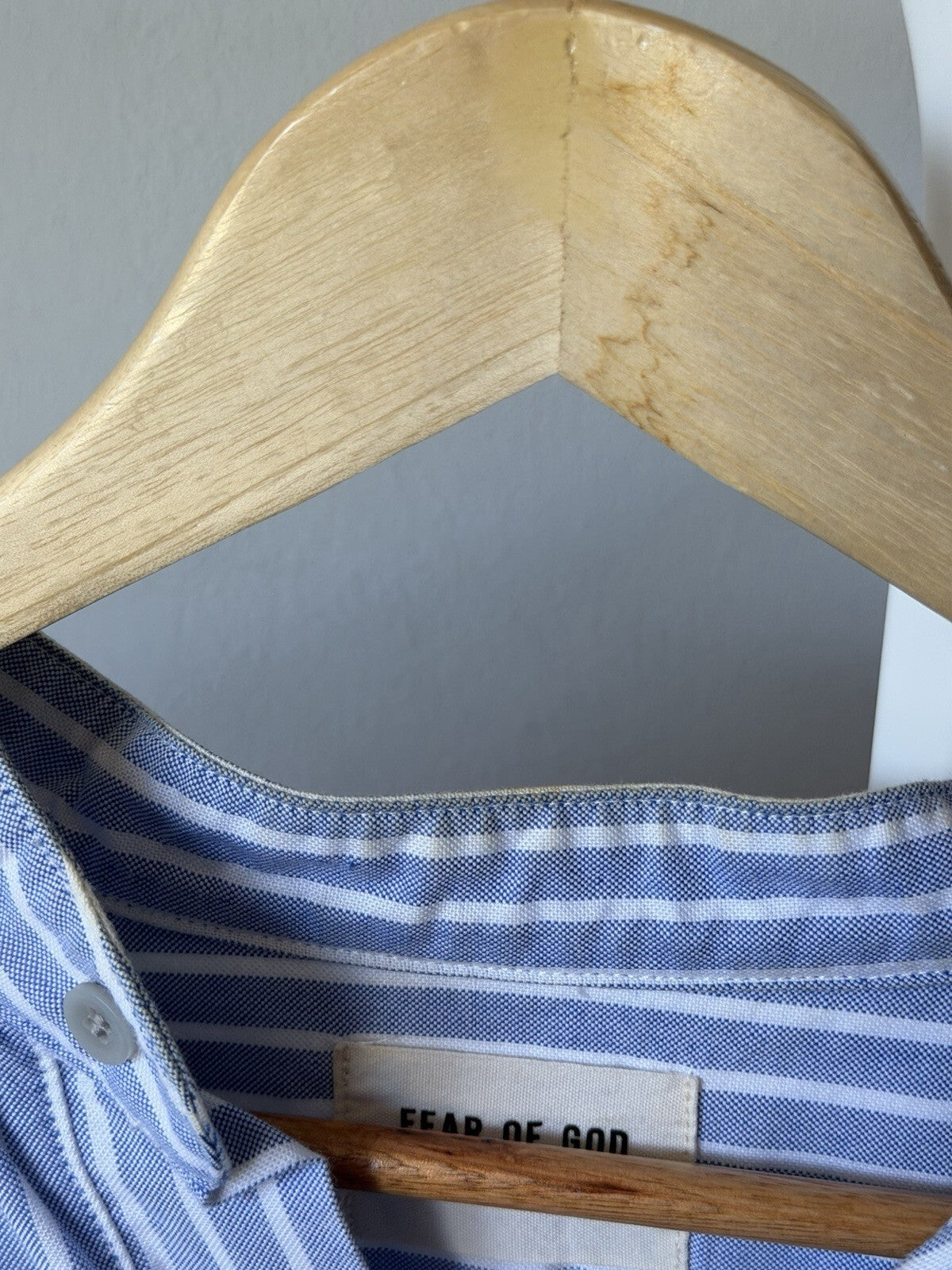 Fear of God Sixth Collection Henley Button Up Shirt Blue Size Small Jerry Loren