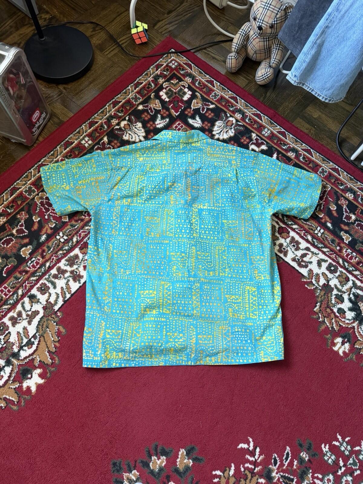 BEAMS PLUS Japan Batik Print Shirt Men's Large Short Sleeve Made In Japan