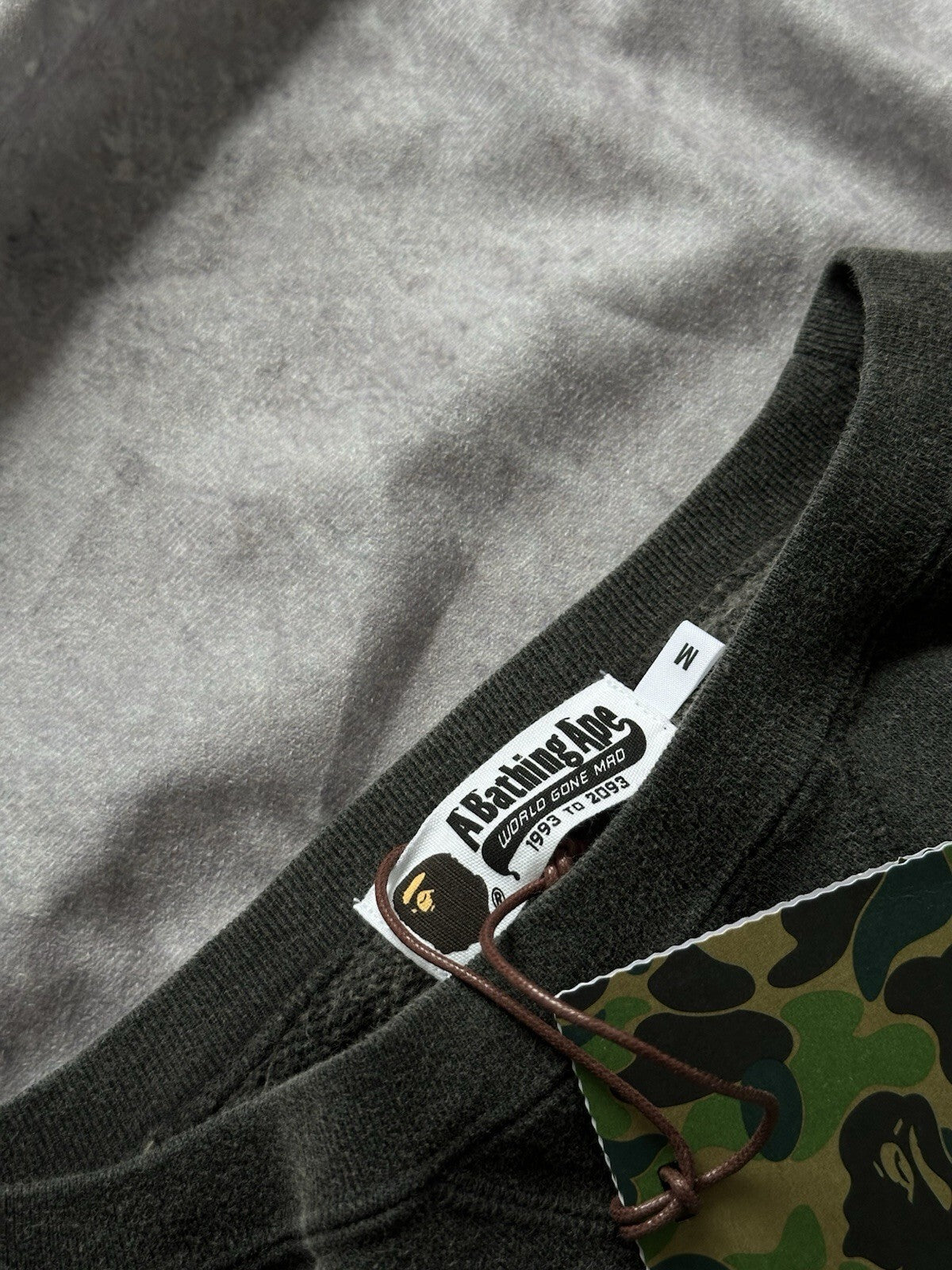 A Bathing Ape Bape Busy Works Washed Black Crewneck Sweatshirt Size M