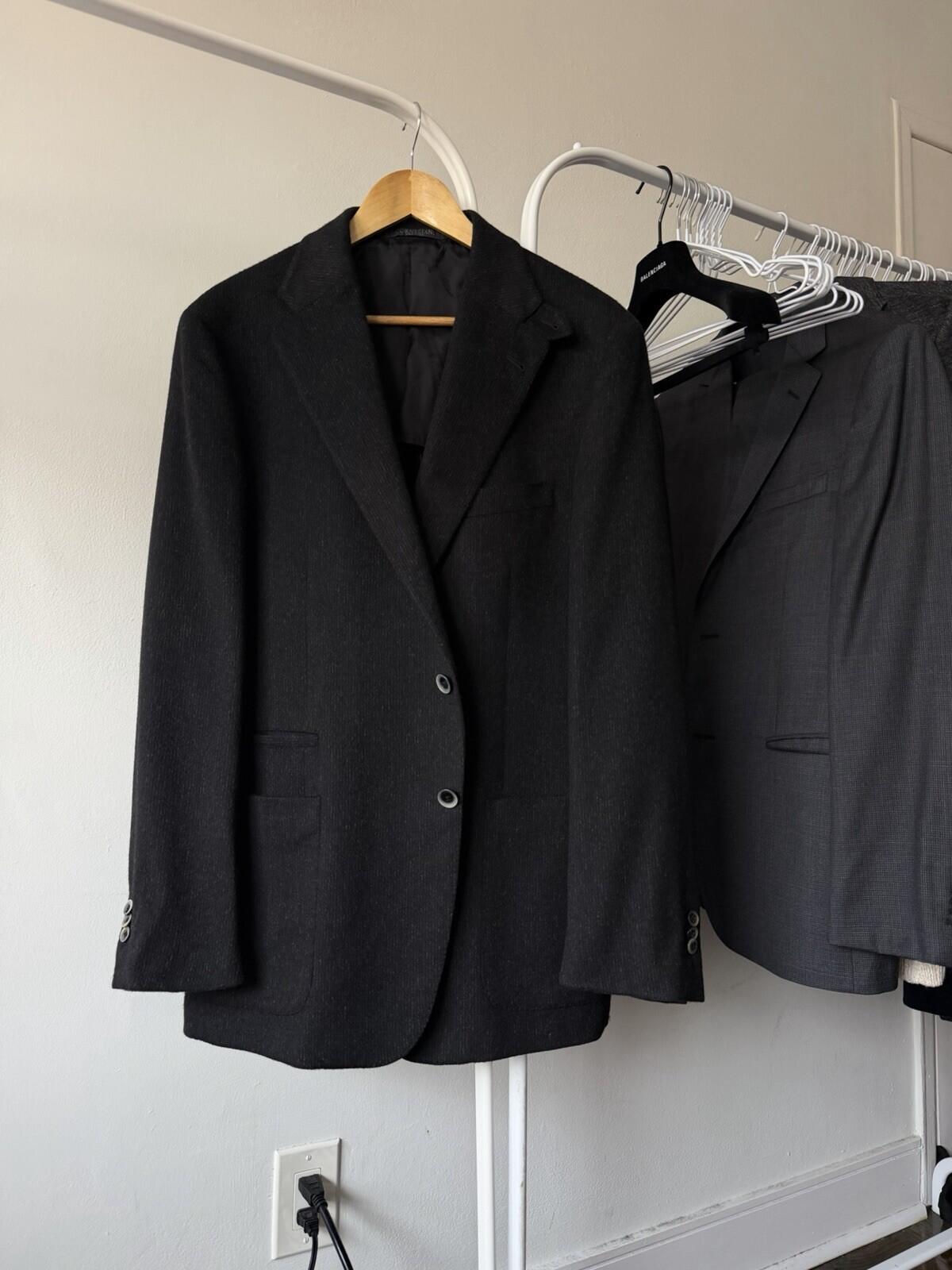 Corneliani ID Italy Virgin Wool 54EU  Blazer Coat Sport Jacket Black