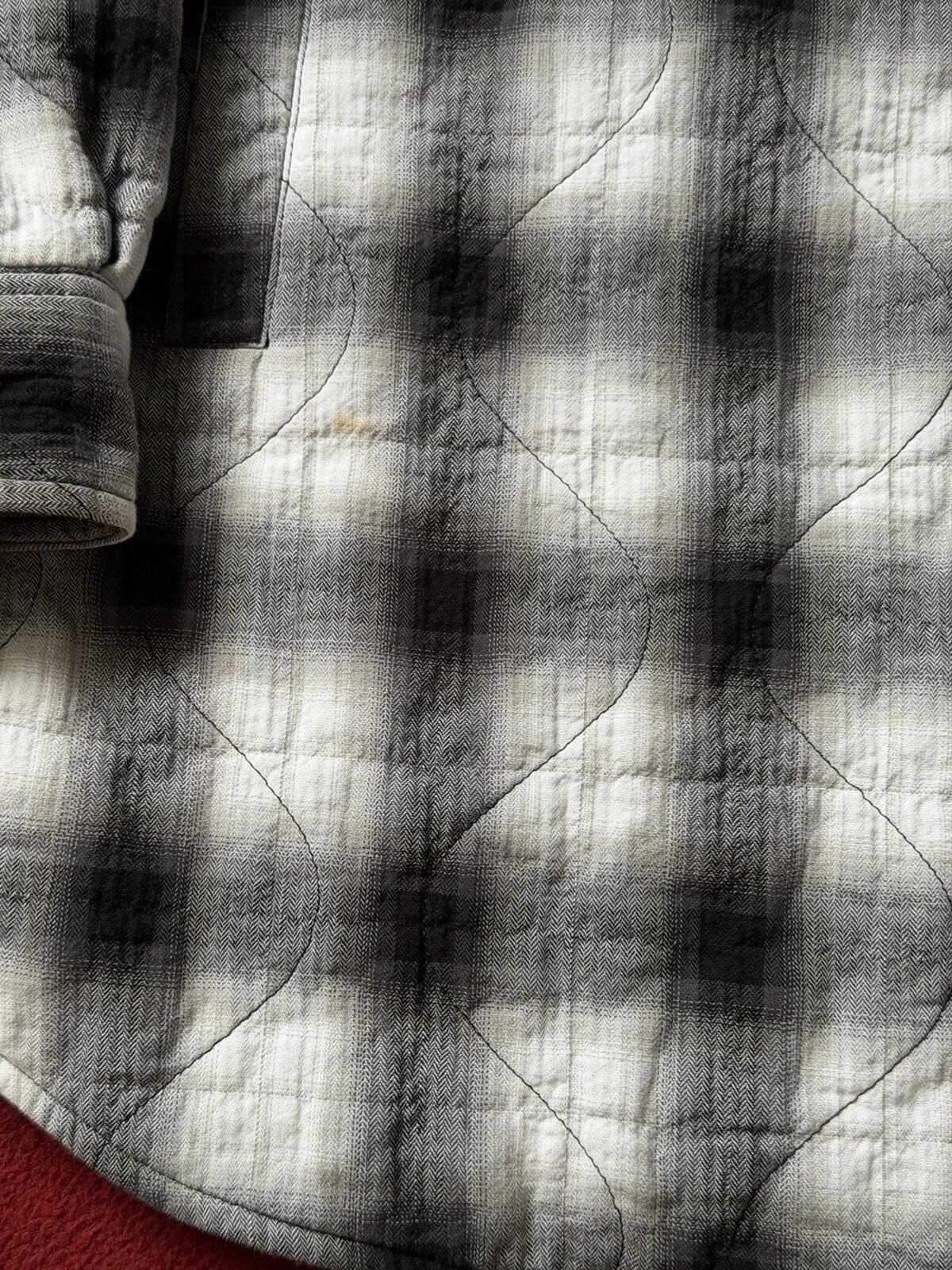 Acne Studios Oxton Oversized Quilted Shirt Jacket White/Black Plaid Size 50 US L