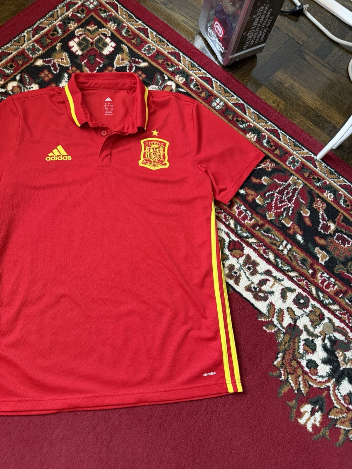 Spain 2015/16 Home Soccer Jersey Football Shirt Adidas Men's Size L