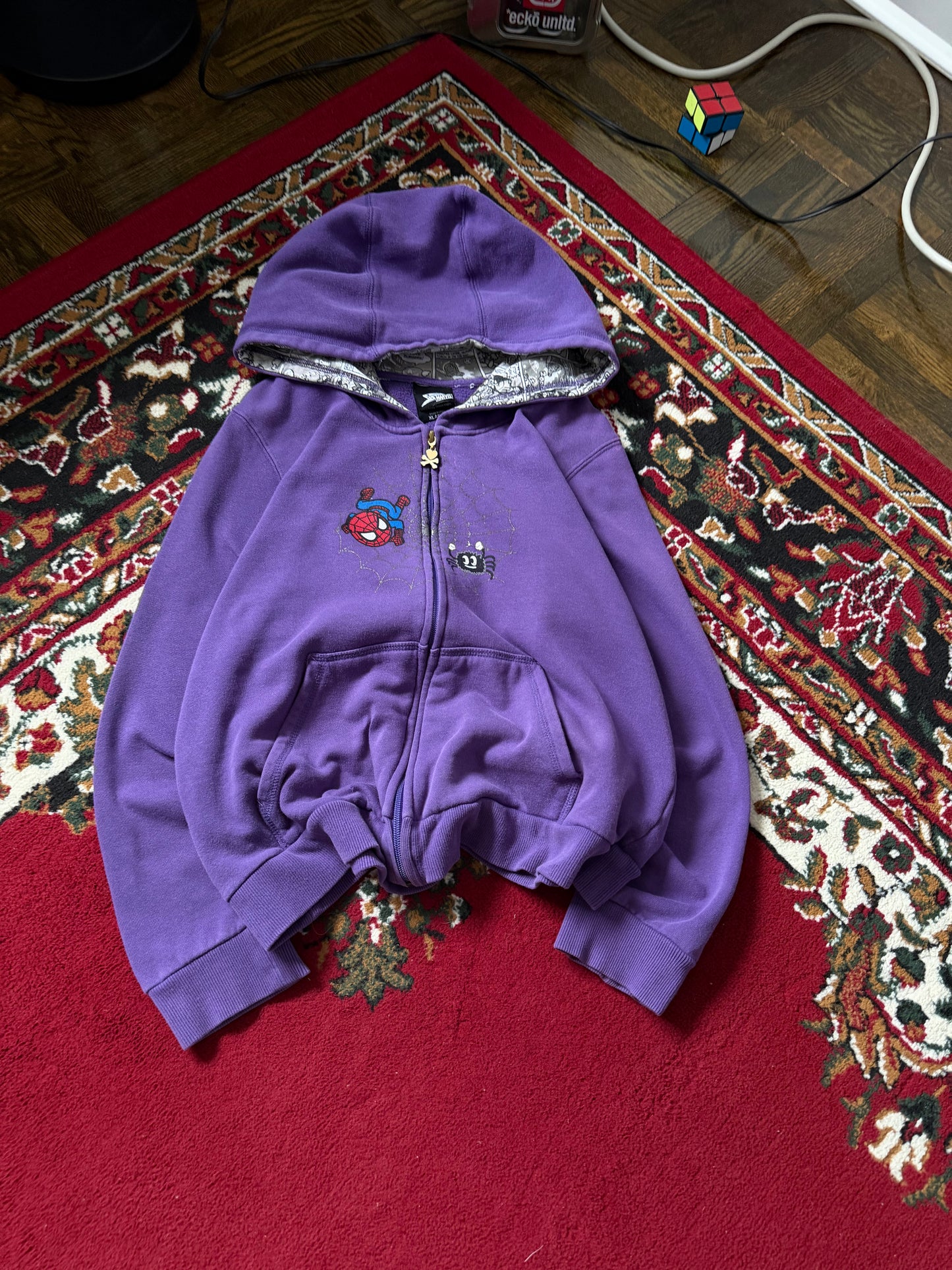 Tokidoki Marvel Pullover Hoodie Womens XL Spider-Man Spidey Super Hero 2011 Y2k