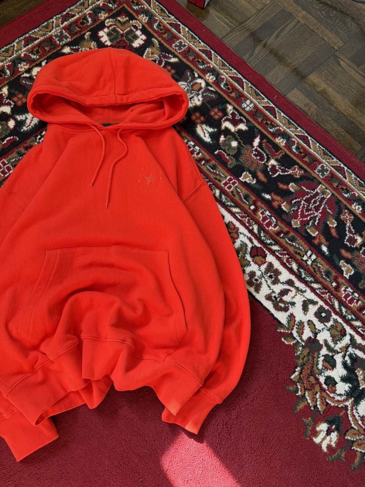 Stussy Sport Oversized Red Hoodie