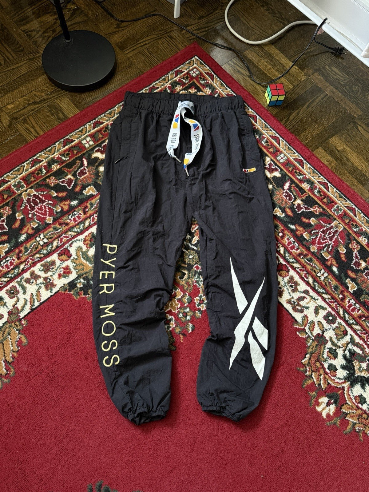 Reebok Classic x Pyer Moss Style Vector Athletic Track Pants Size M Black