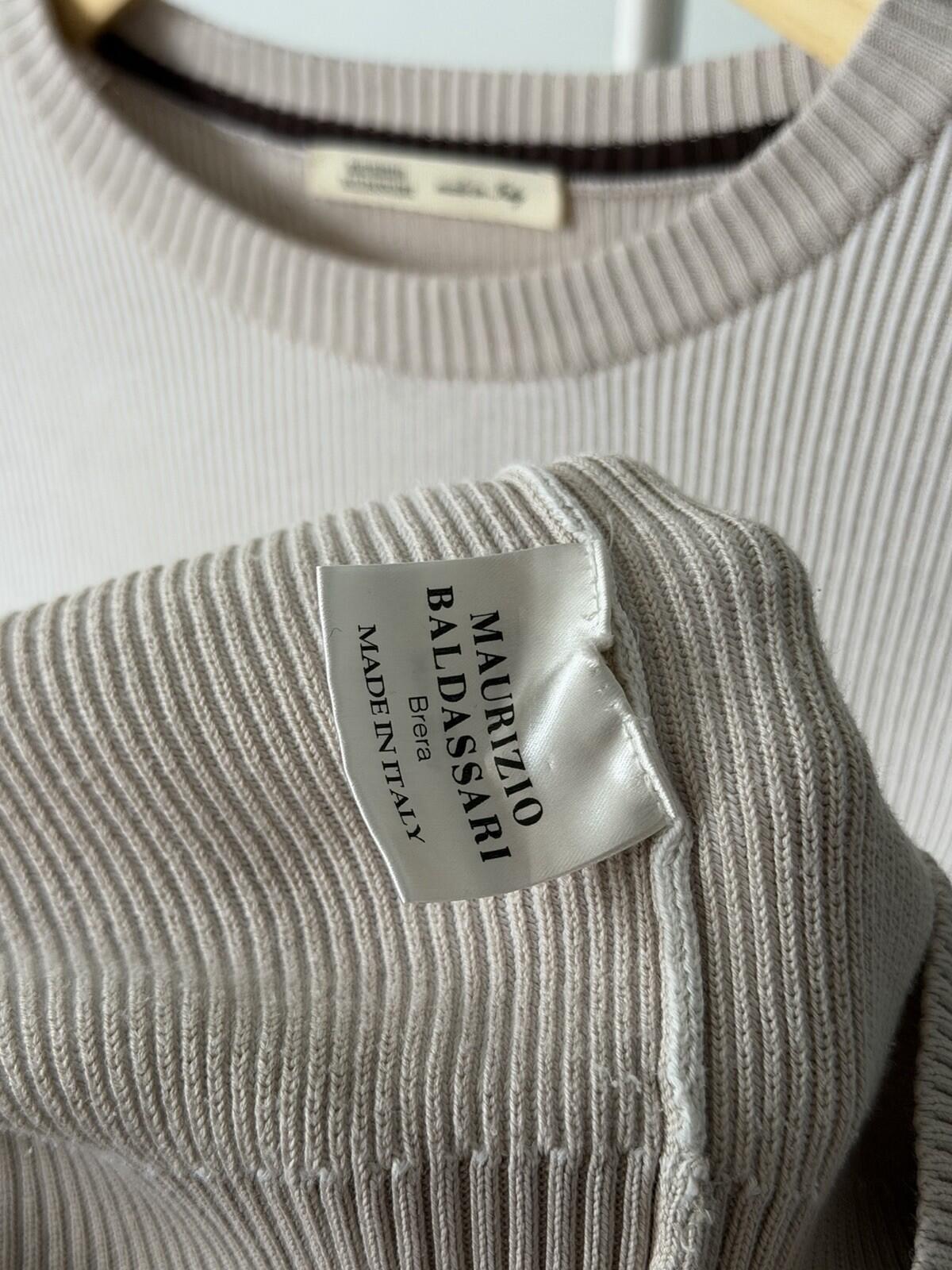 Maurizio Baldassari Silk-Cotton Ribbed Crewneck Sweater