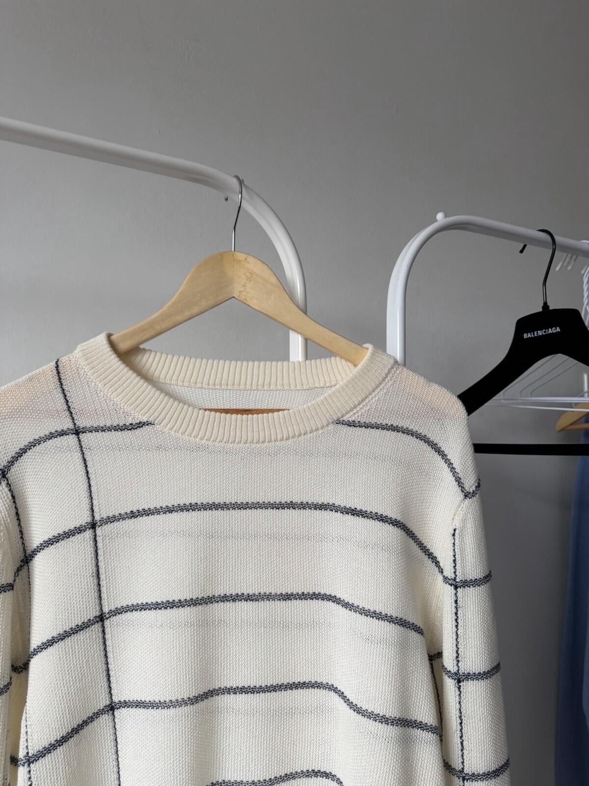 Maison Martin Margiela Oversized Striped Knit Sweater Wool Blend