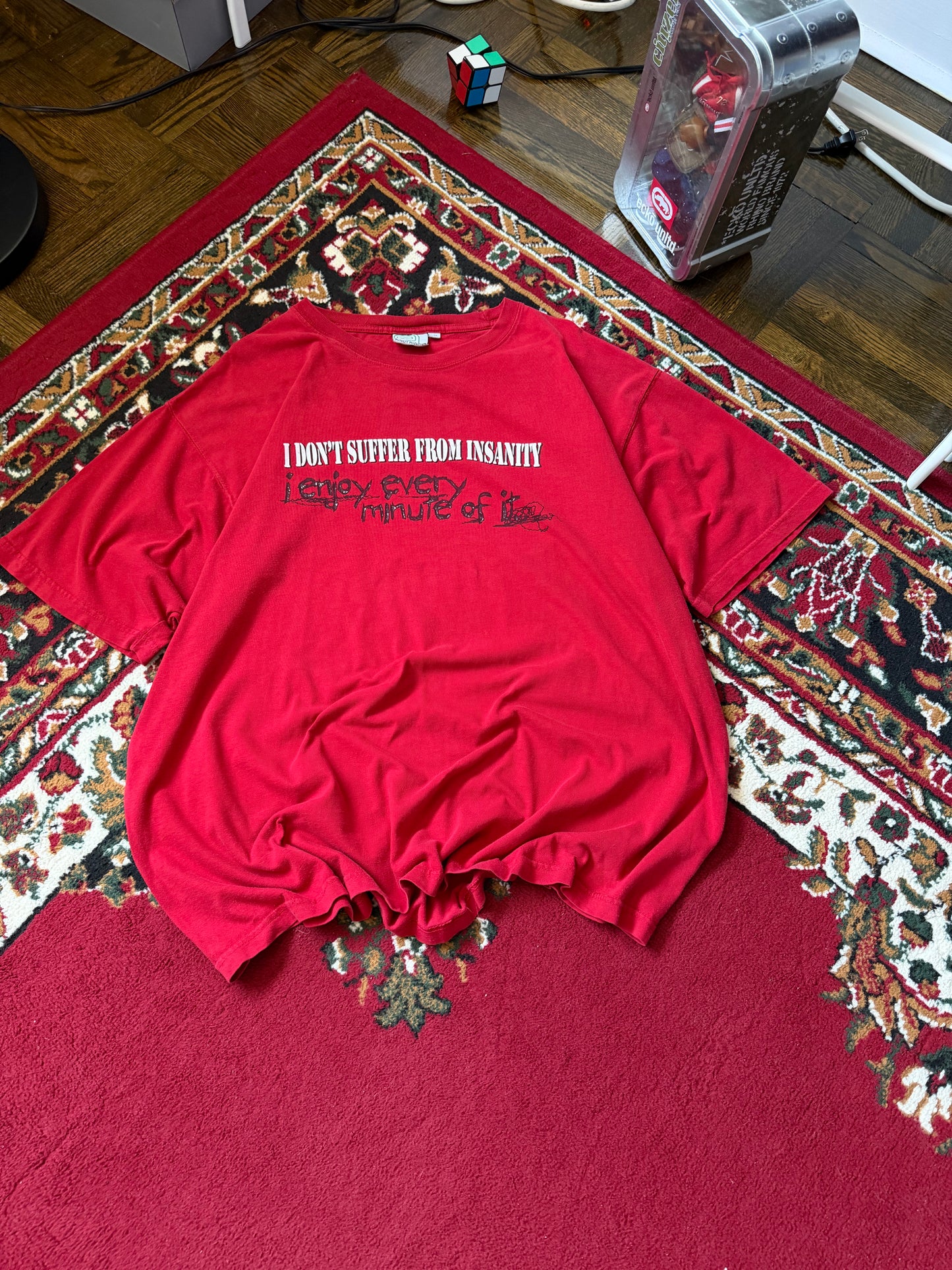 Randy River "I don't suffer from insanity - i enjoy every minute of it" Vintage Skate Tee Shirt
