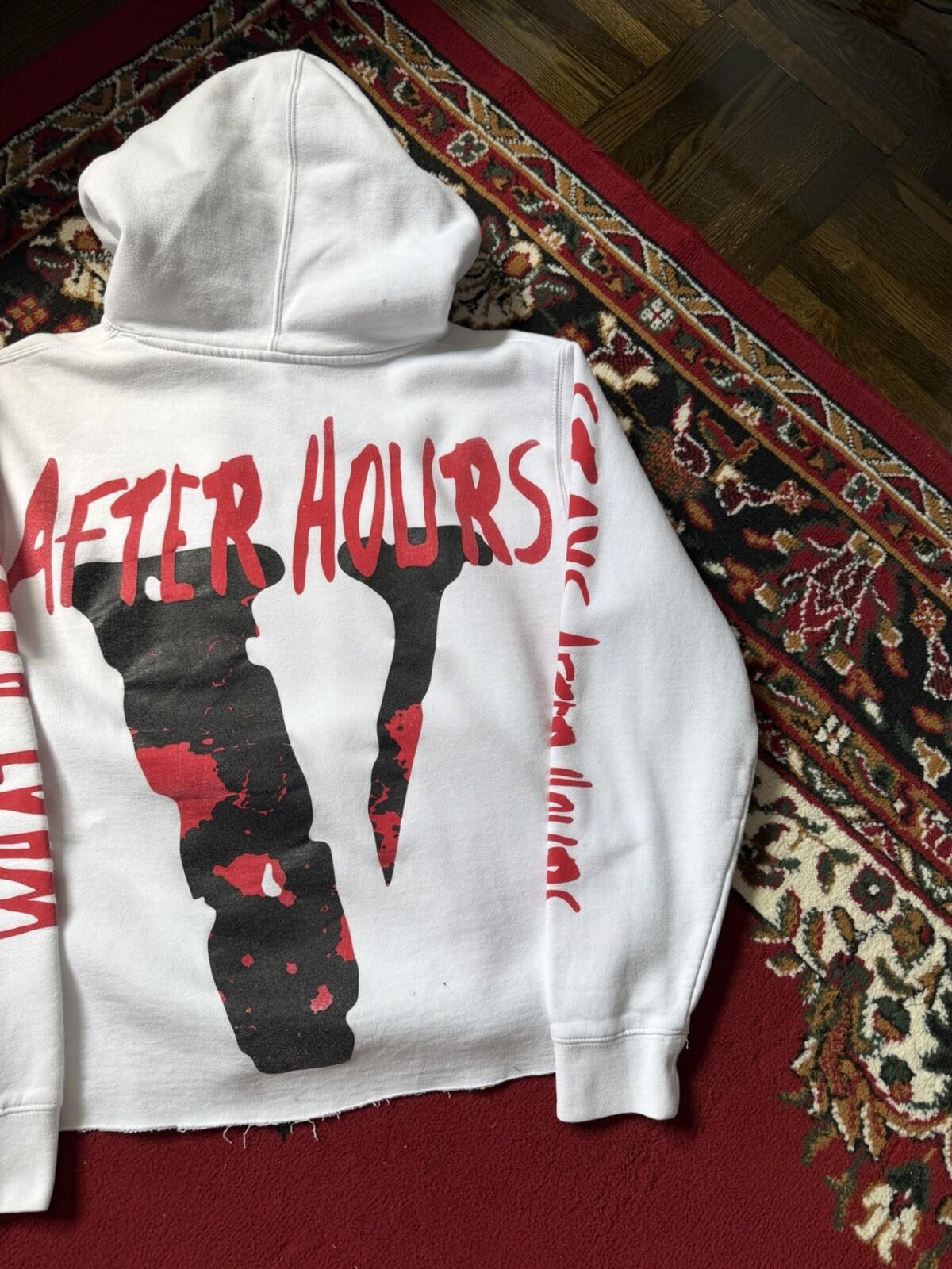 VLONE x The Weeknd What Happens After Hours White Hoodie Sweatshirt Size S