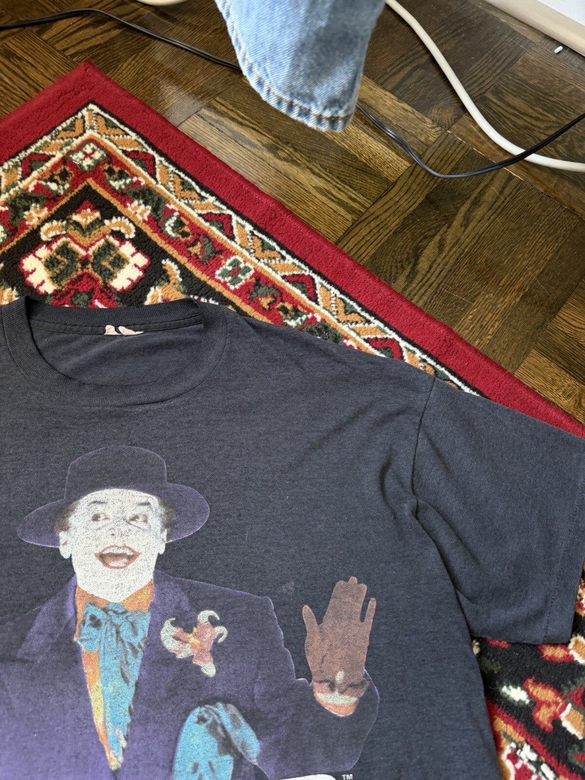 Vintage The Joker 1989  Print Batman Movie Promo Tee L 80s 90s Shirt