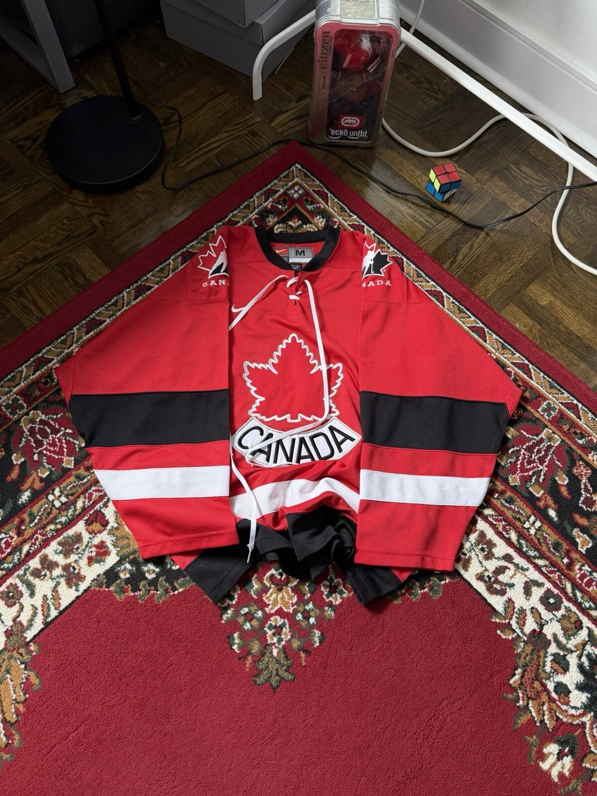 Vintage Nike Hockey NHL Team Canada Jersey Red IIHF Olympics Size M 90s