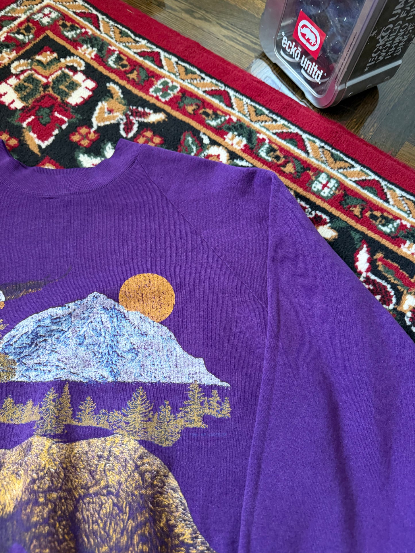 80s Vintage Nature Fruit Of The Loom Purple Sweatshirt