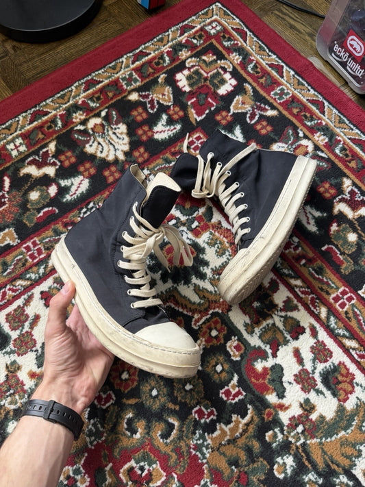 Rick Owens DRKSHDW Canvas Ramones High-Top Sneakers Size 39EU 6.5US